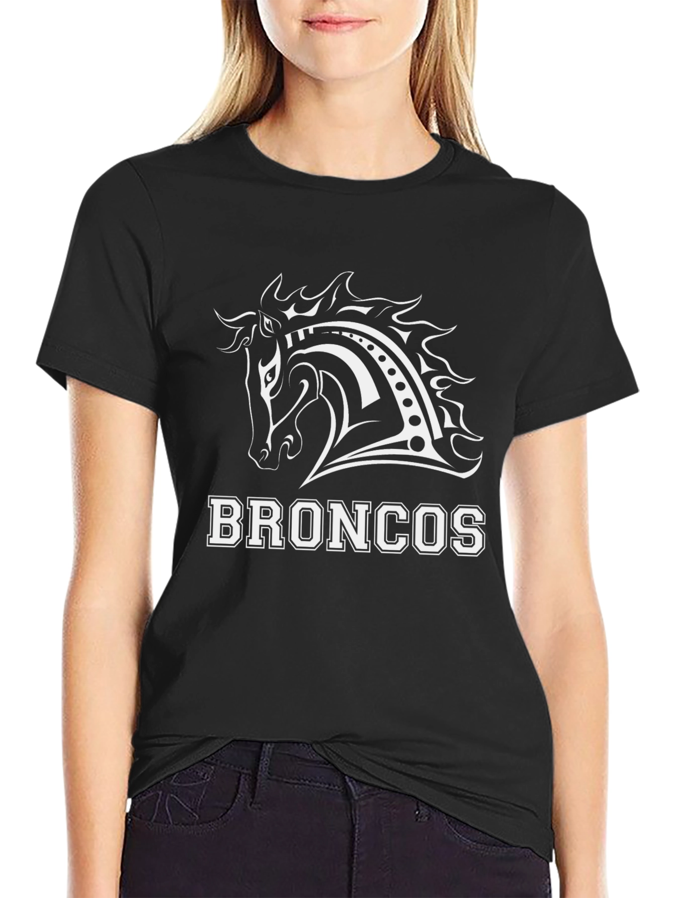Broncos Horse T-Shirt | Black Graphic Tee