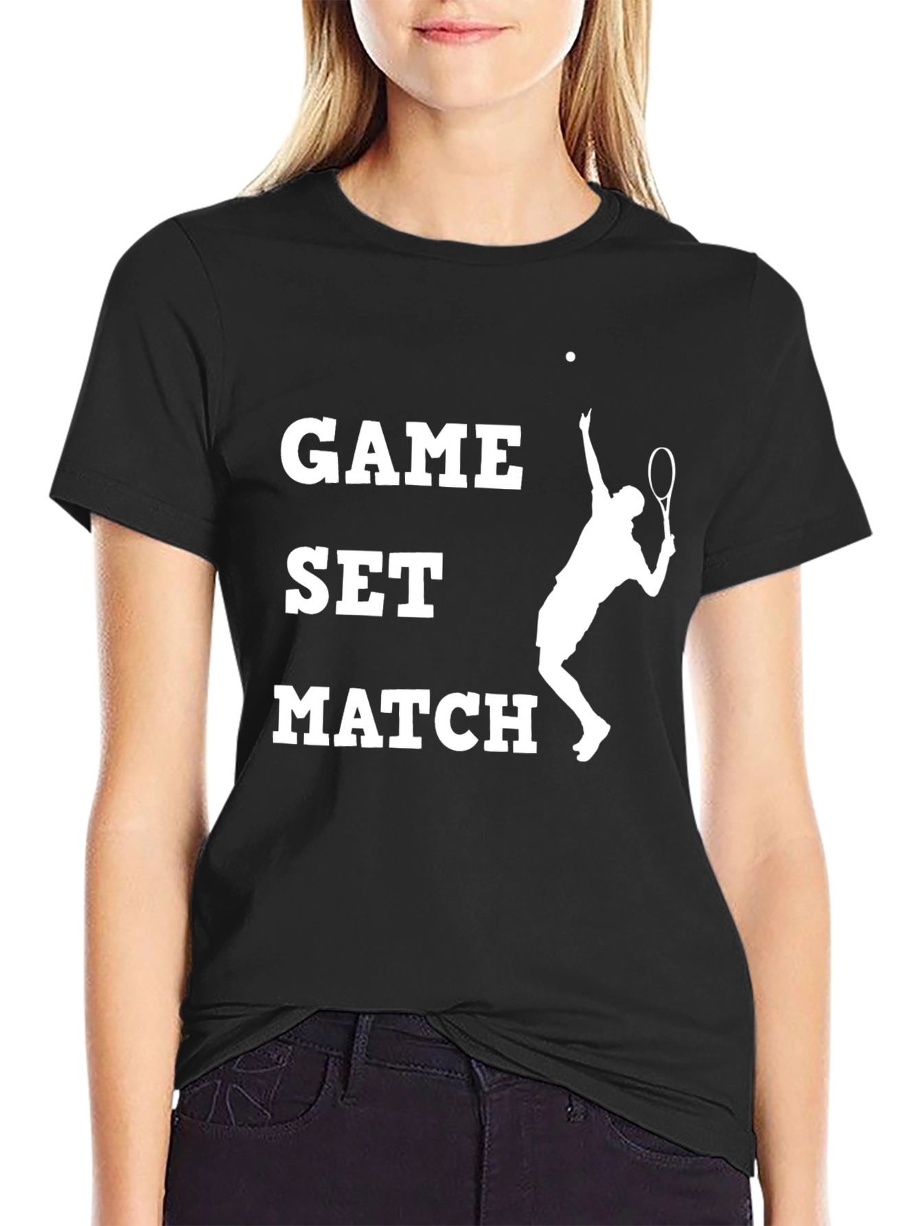 Game Set Match Black Graphic Tee