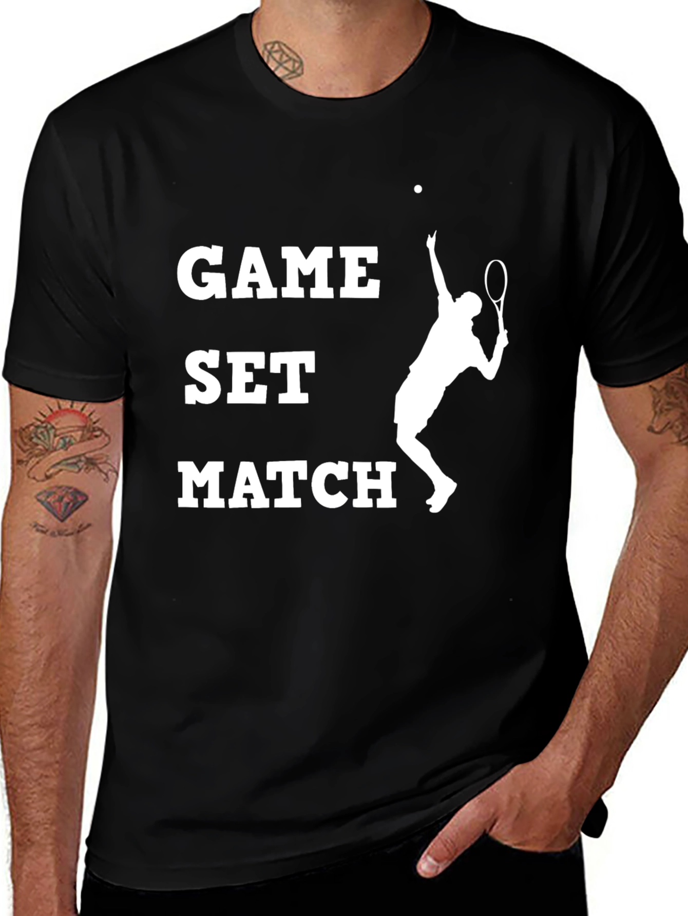Game Set Match Black Graphic Tee