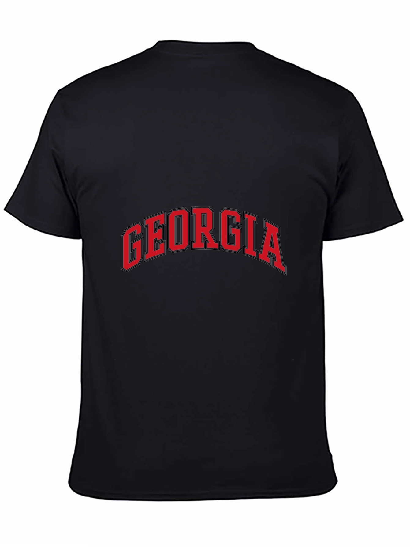 Georgia Red Text Black T-Shirt