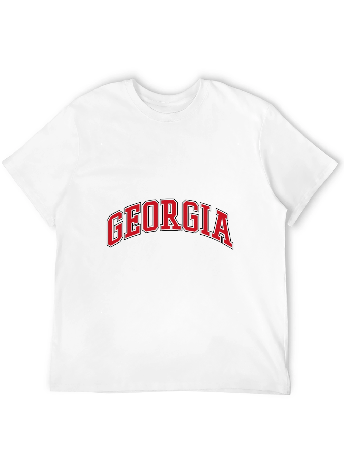 Georgia Red Text Black T-Shirt