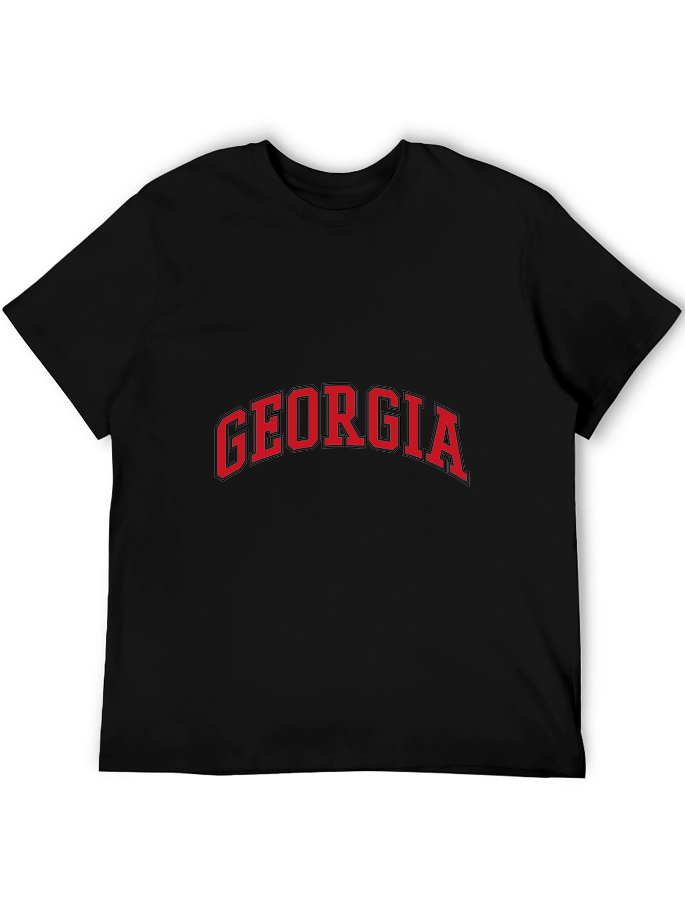 Georgia Red Text Black T-Shirt