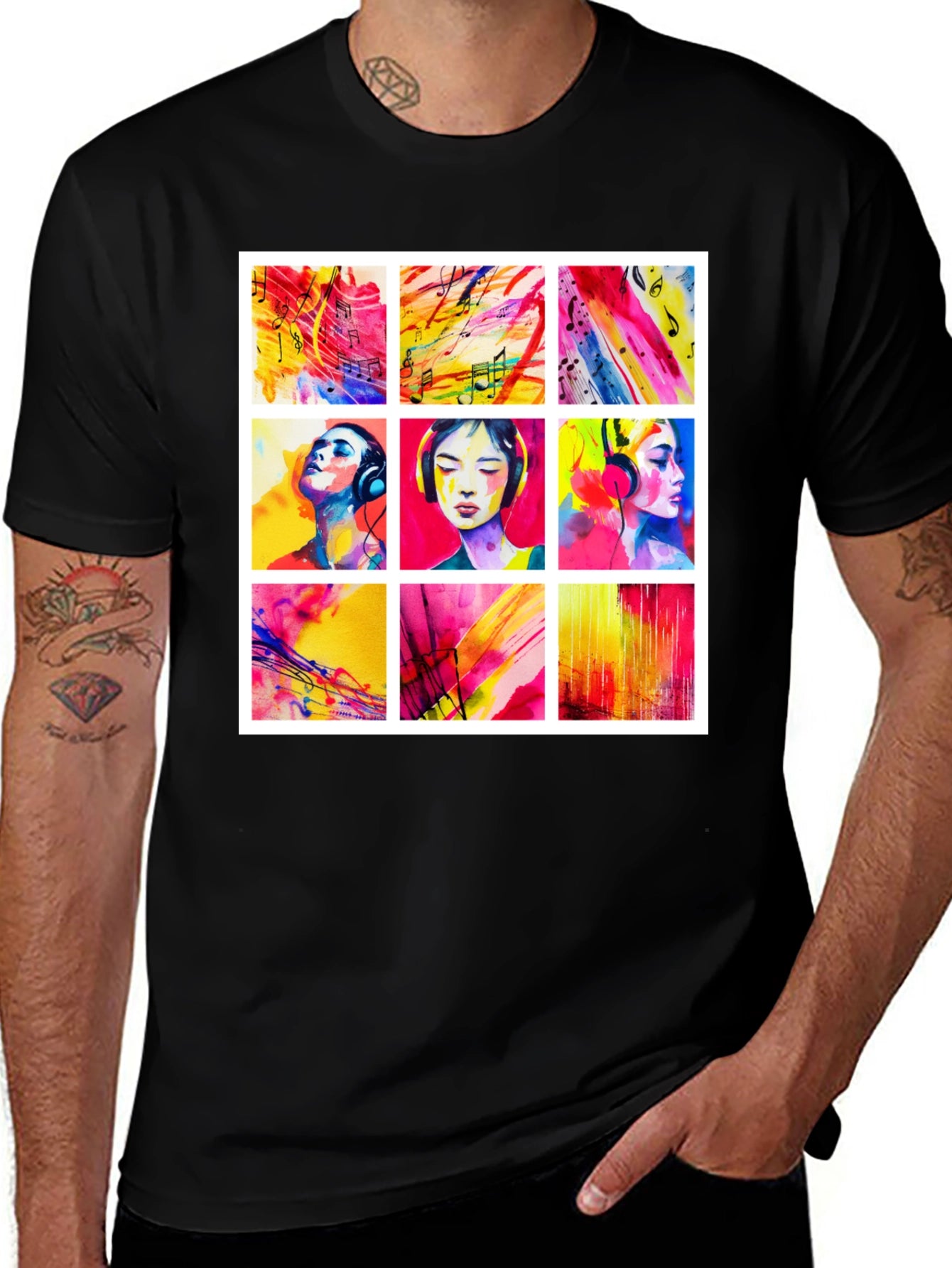Artistic Watercolor Music T-Shirt