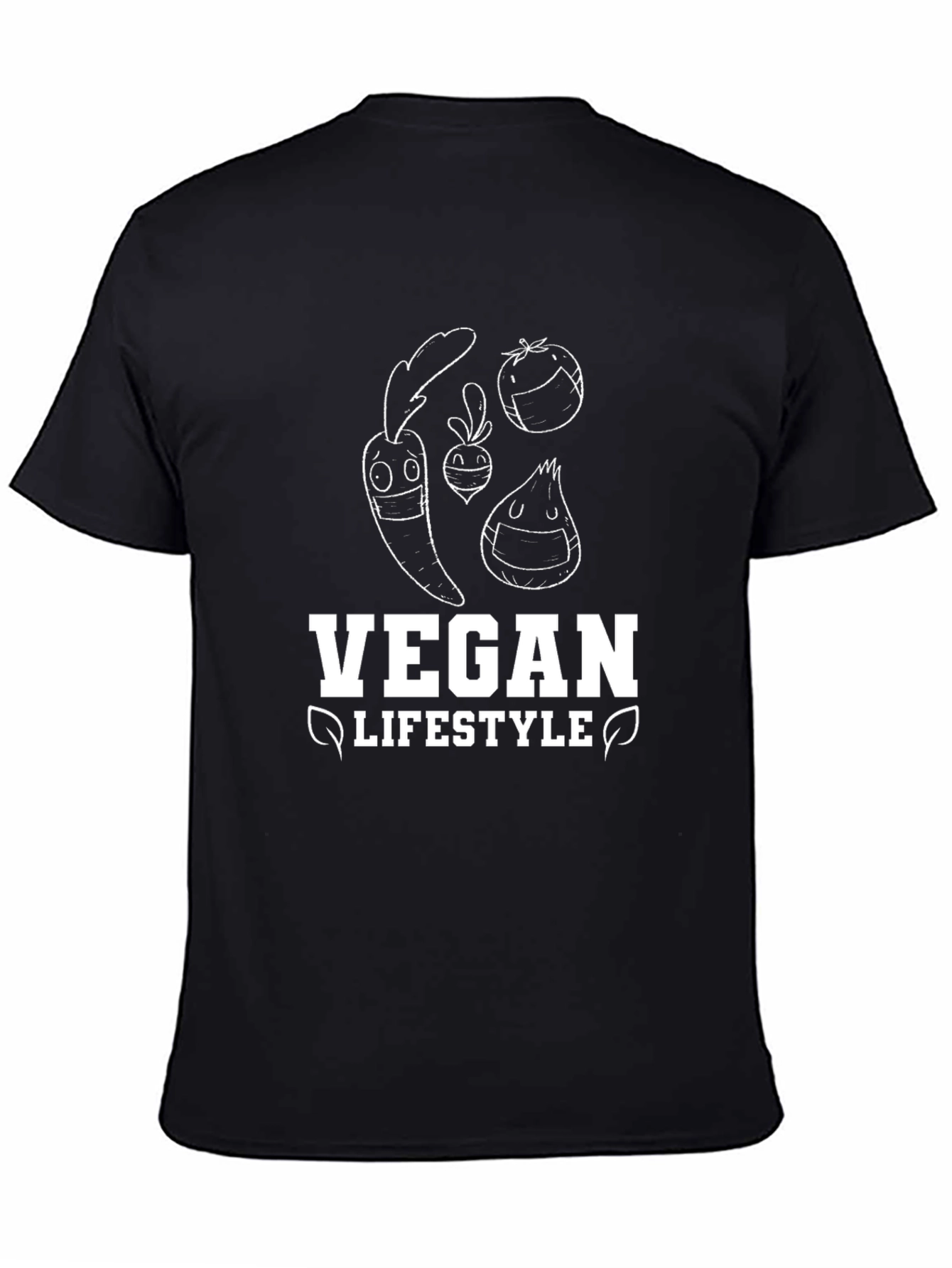 Vegan Lifestyle Graphic Tee - Black Cotton T-Shirt