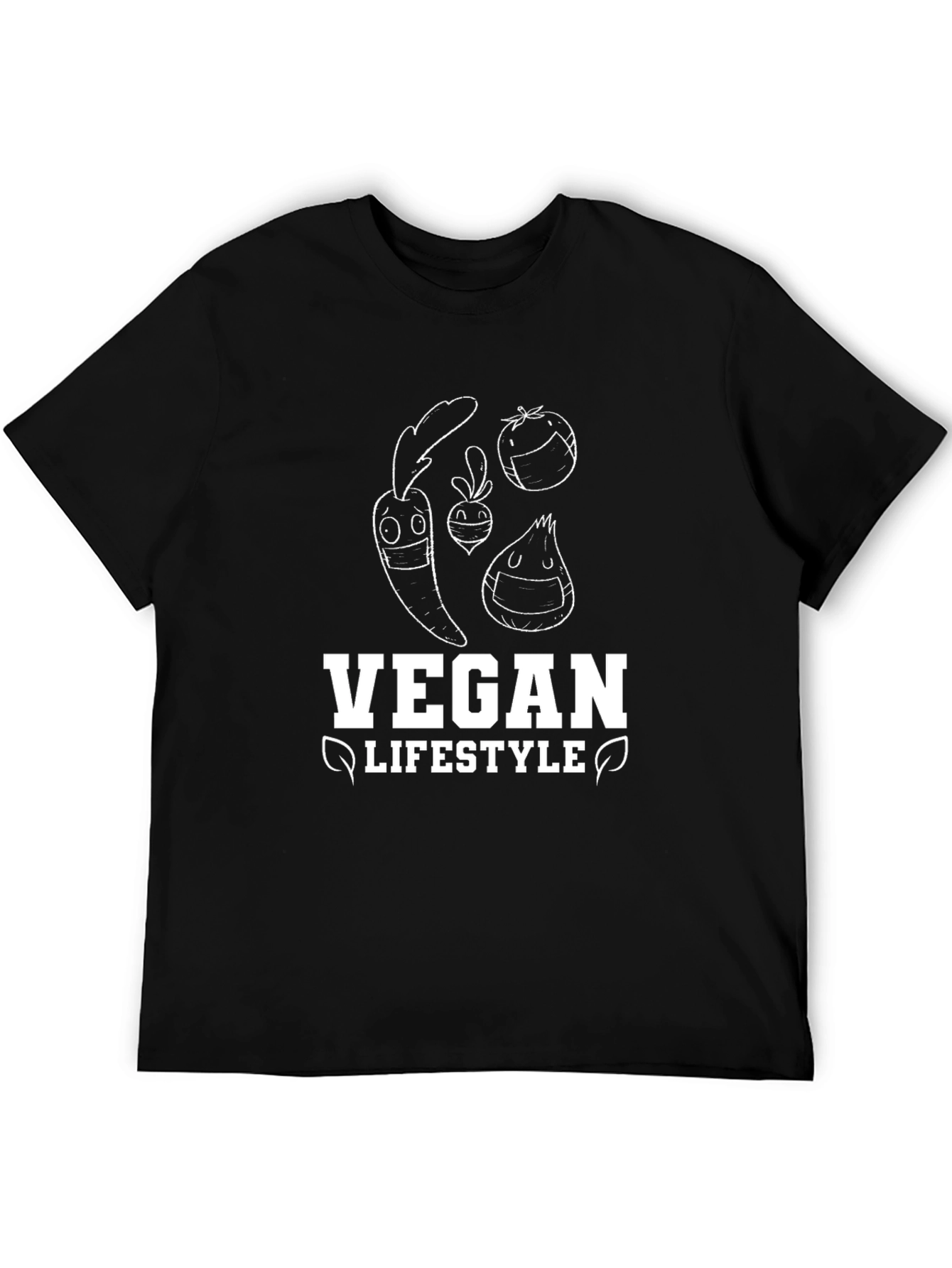 Vegan Lifestyle Graphic Tee - Black Cotton T-Shirt