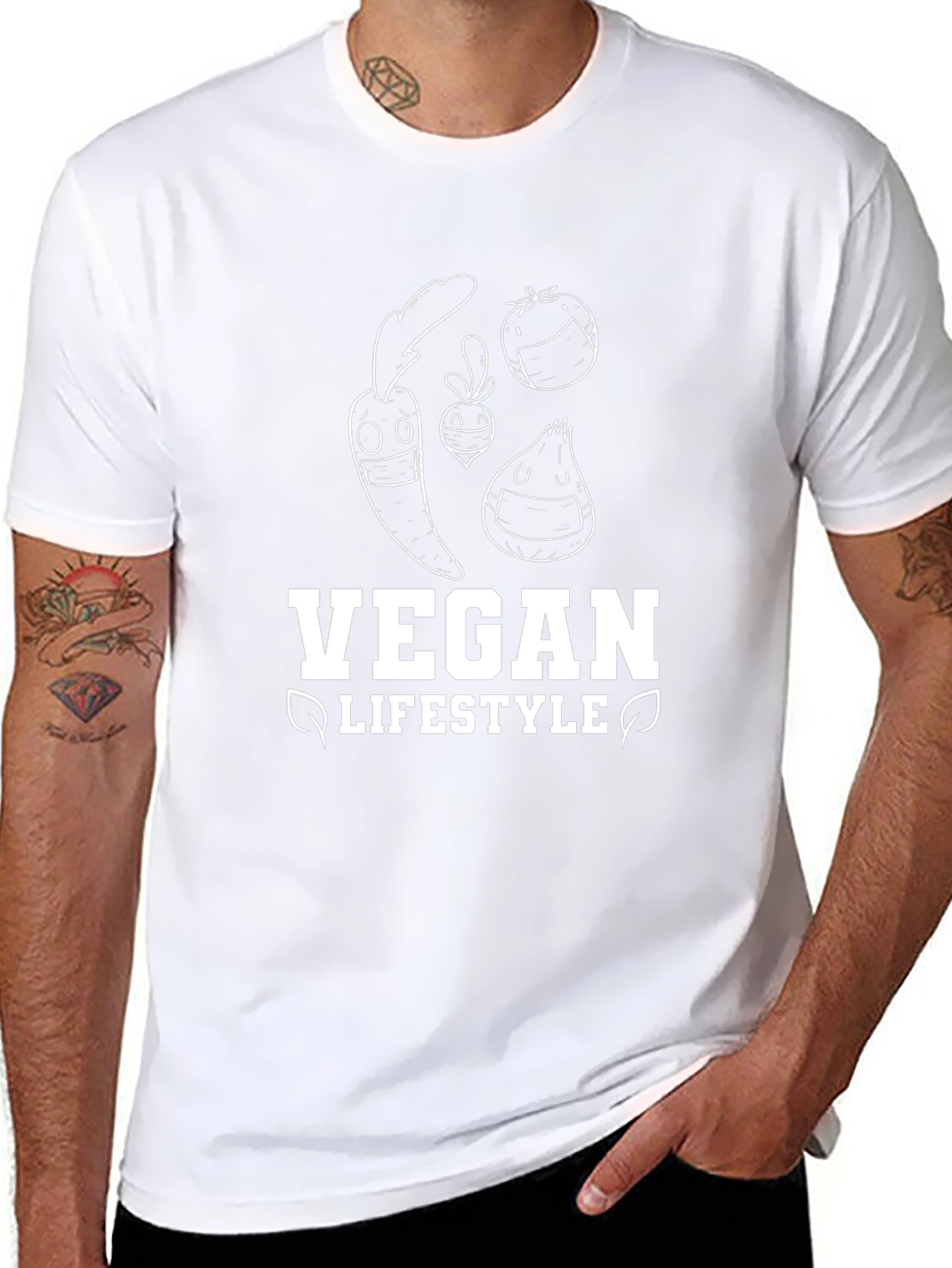 Vegan Lifestyle Graphic Tee - Black Cotton T-Shirt