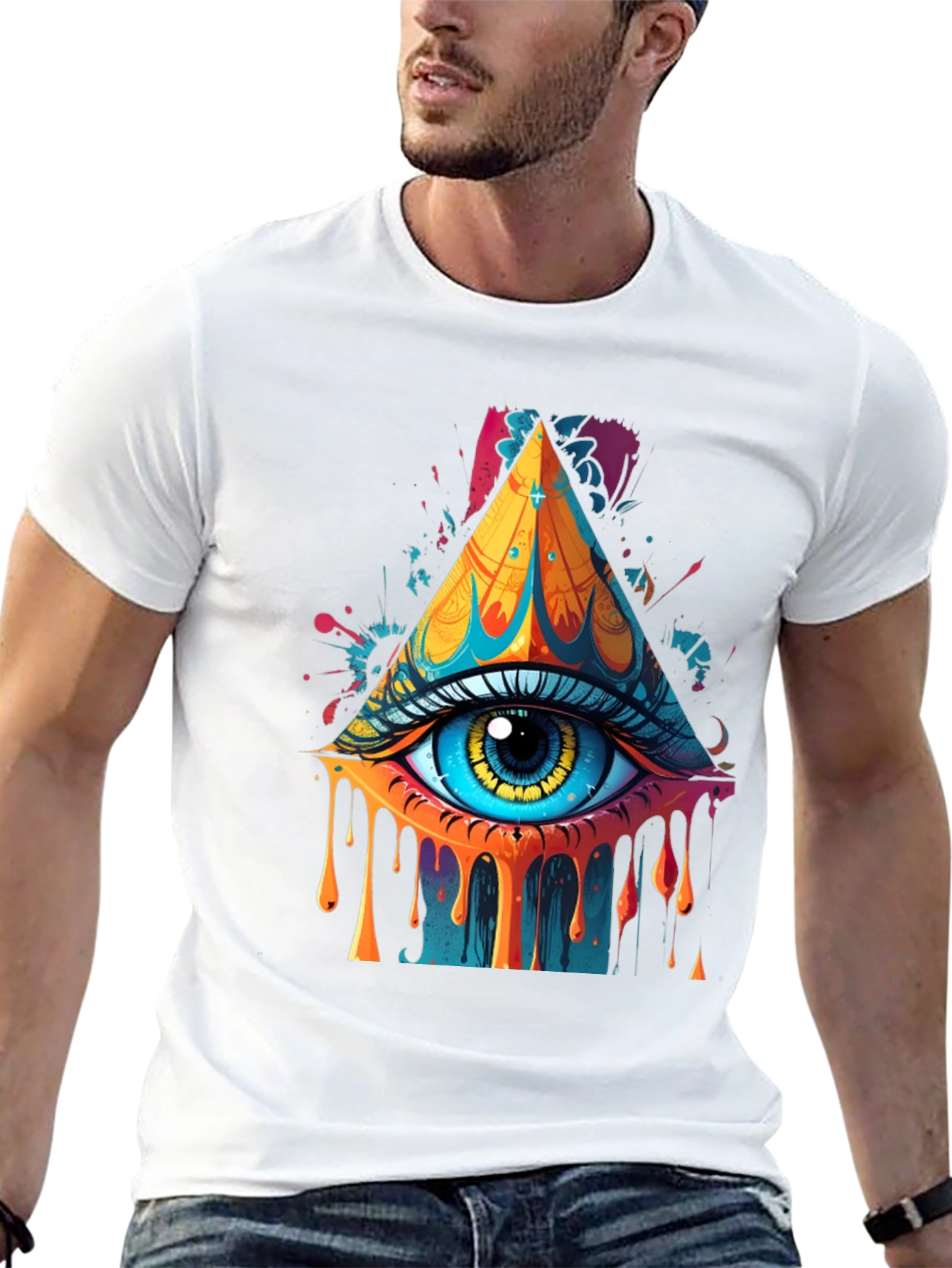 Eye Pyramid Graphic Print Tee