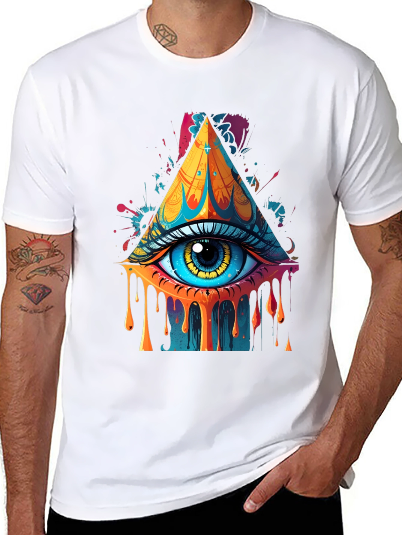 Eye Pyramid Graphic Print Tee