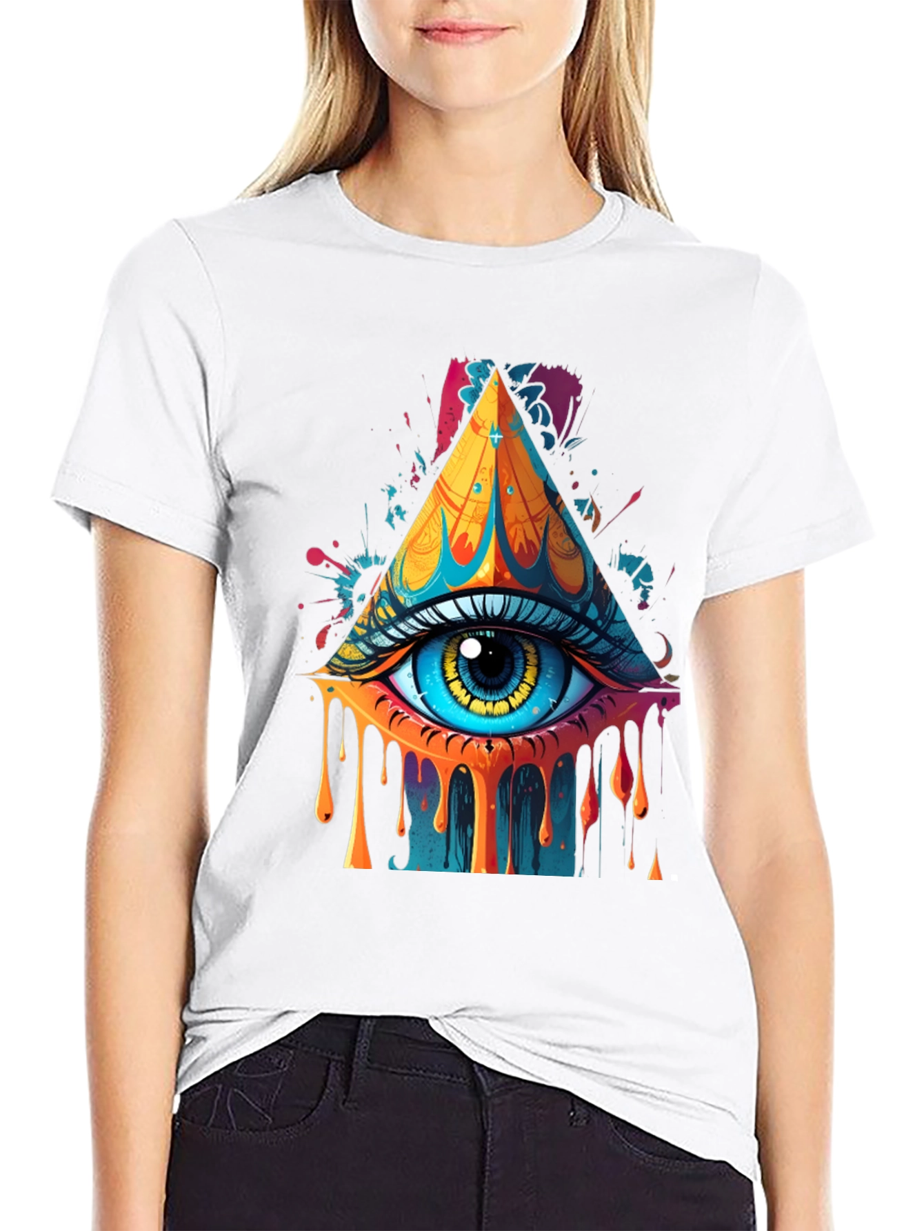Eye Pyramid Graphic Print Tee