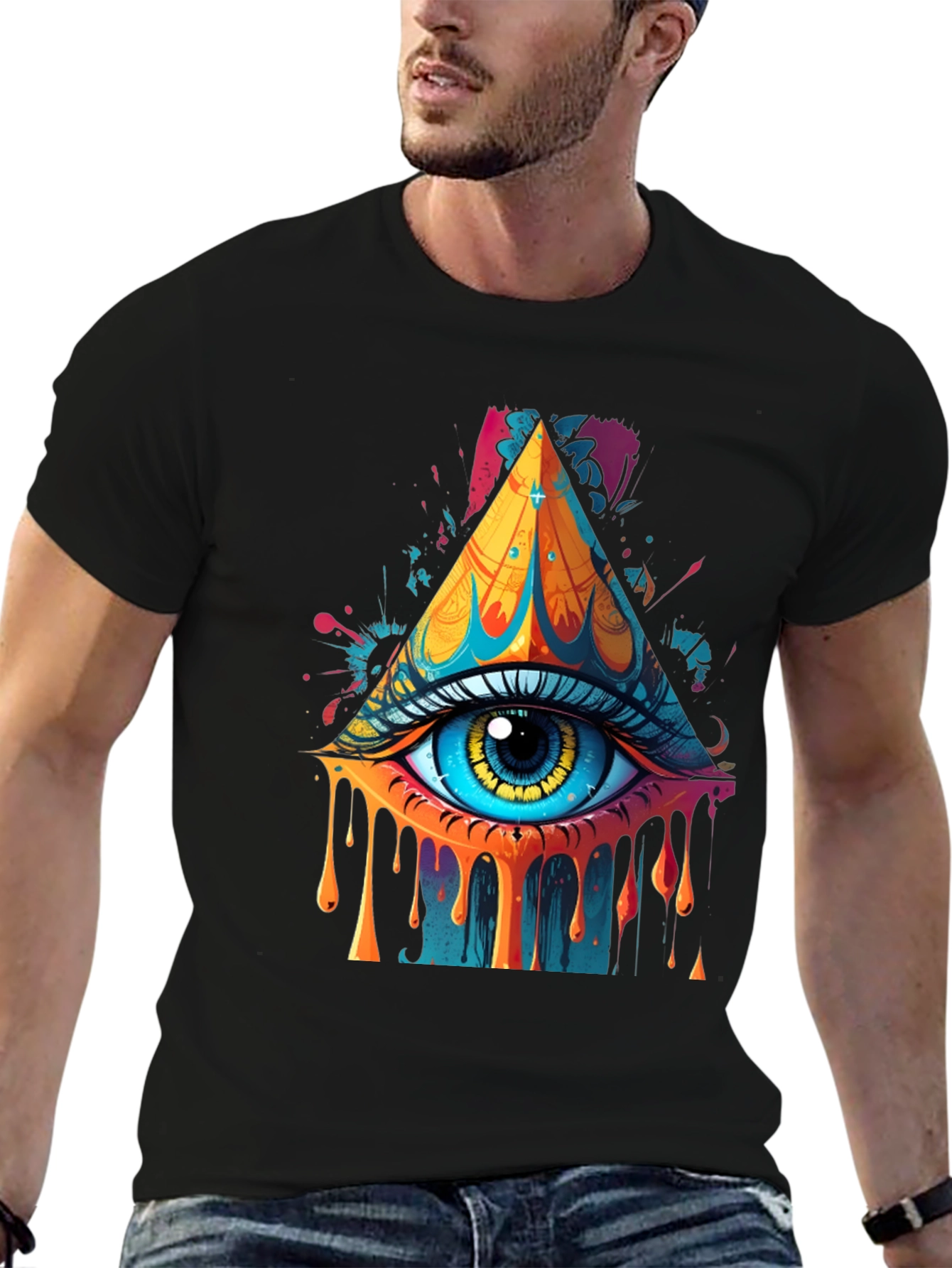 Eye Pyramid Graphic Print Tee