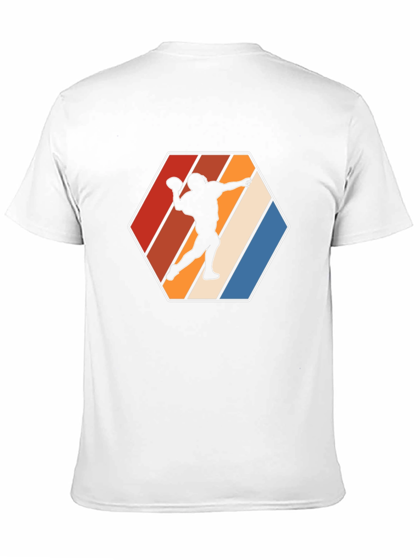 Retro Football Thrower Graphic Tee - Black