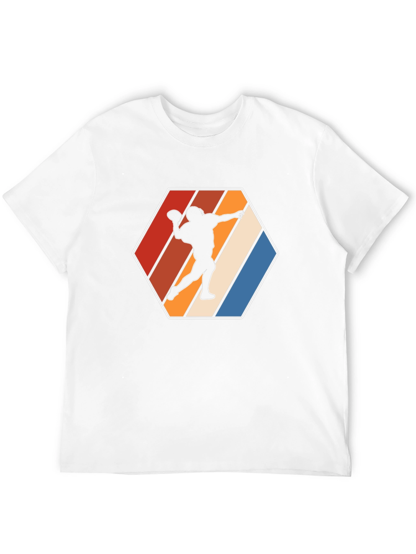Retro Football Thrower Graphic Tee - Black