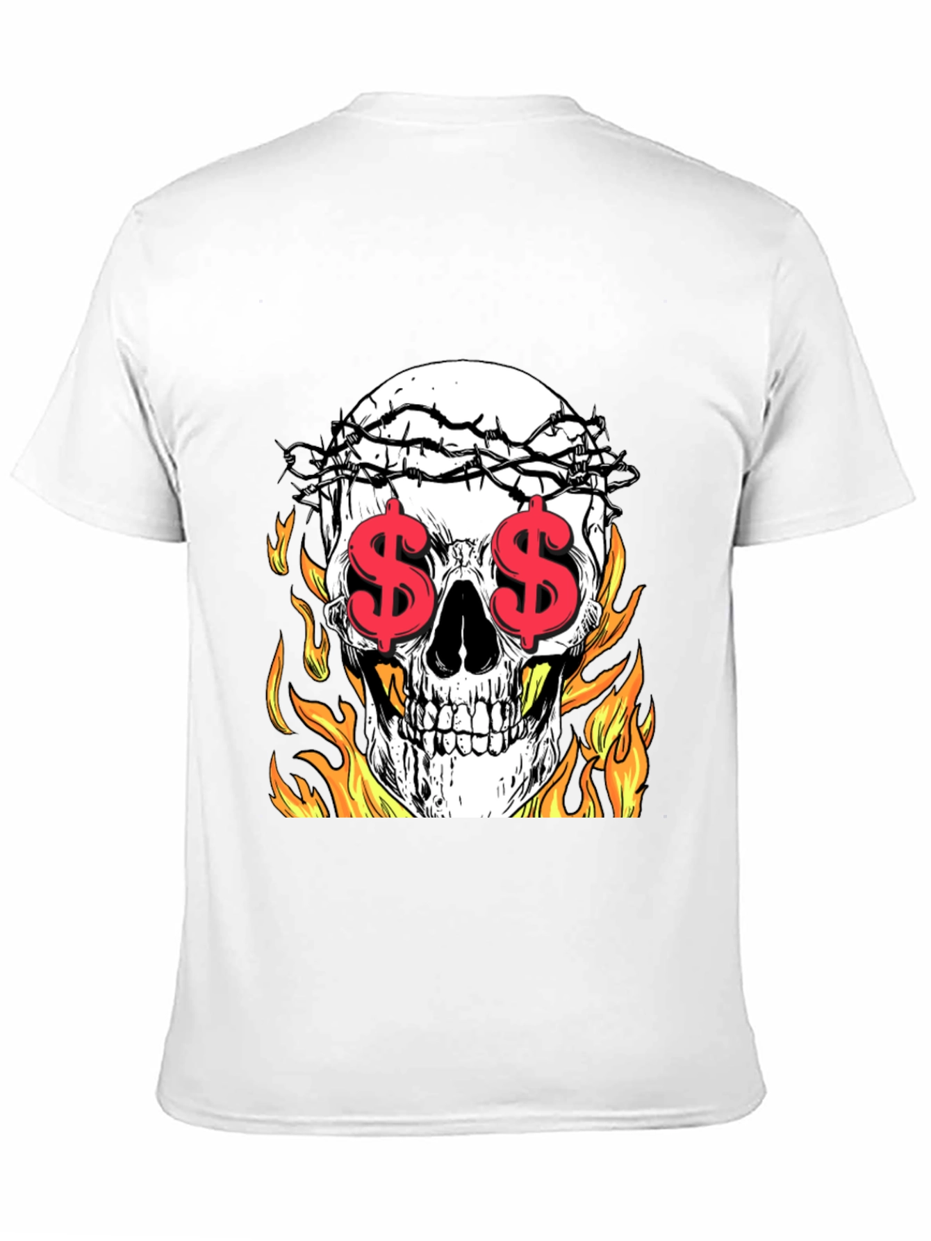 Skull with Dollar Eyes Graphic Tee