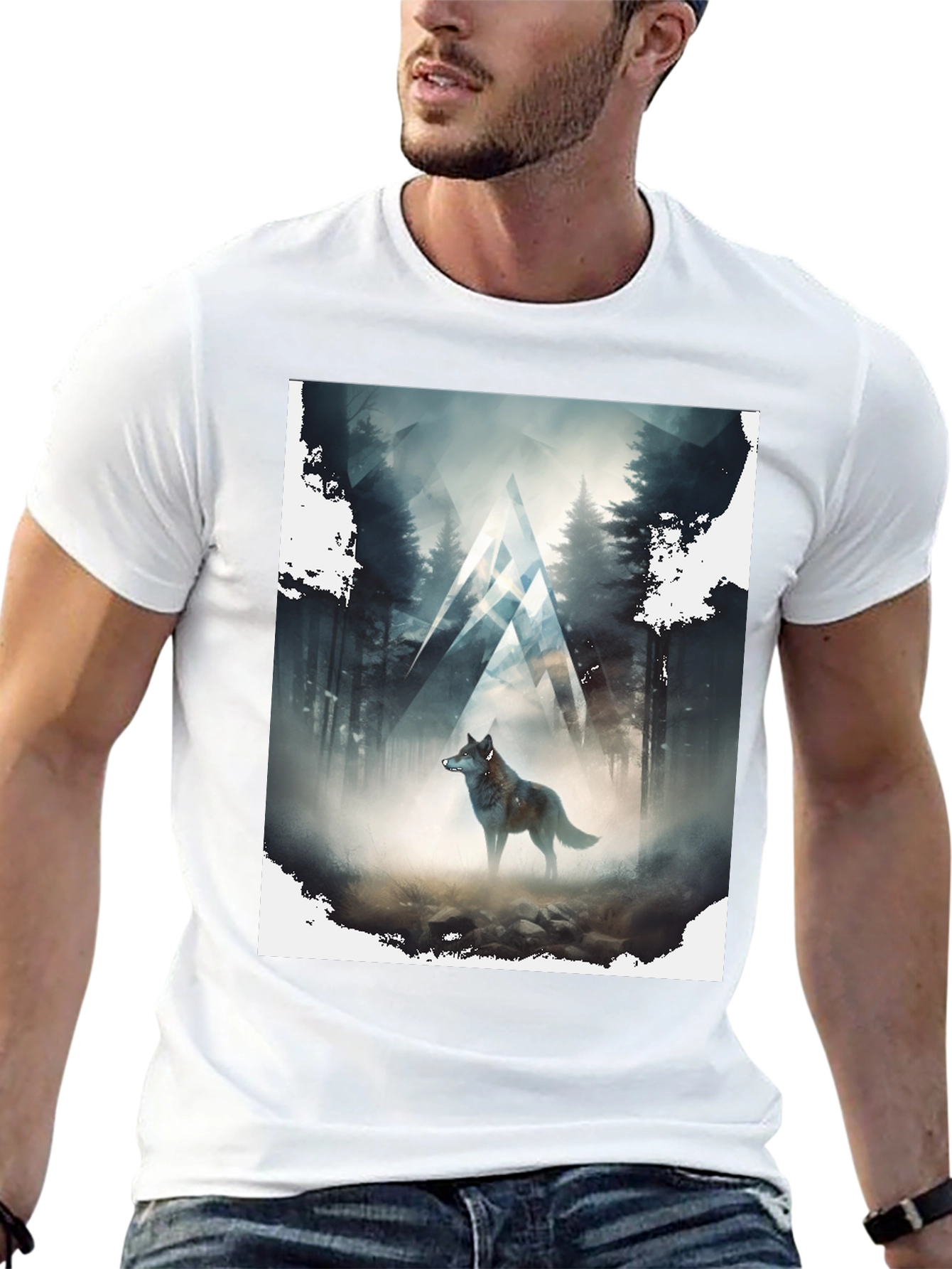 Wolf Forest Graphic Tee - Black