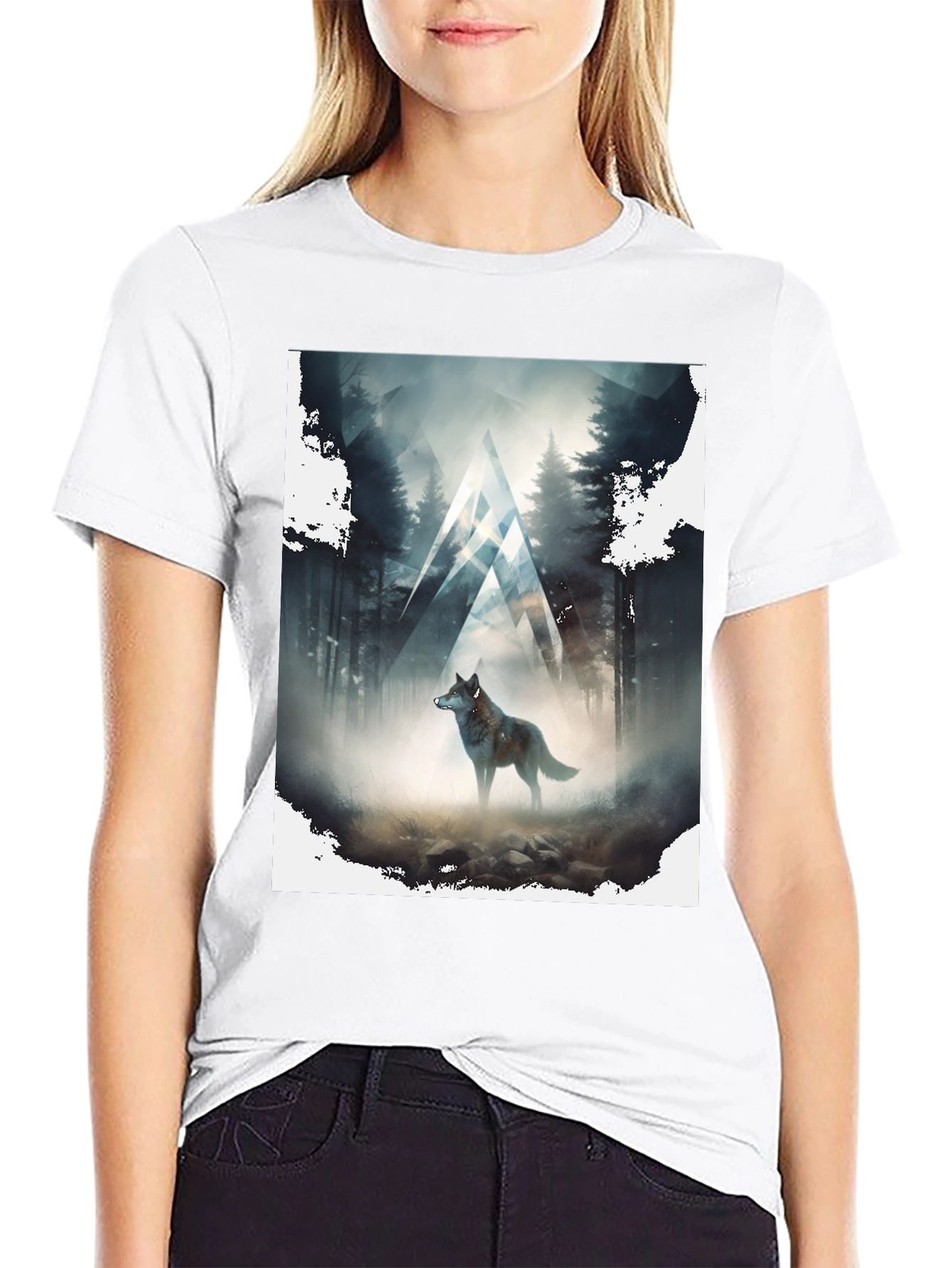 Wolf Forest Graphic Tee - Black