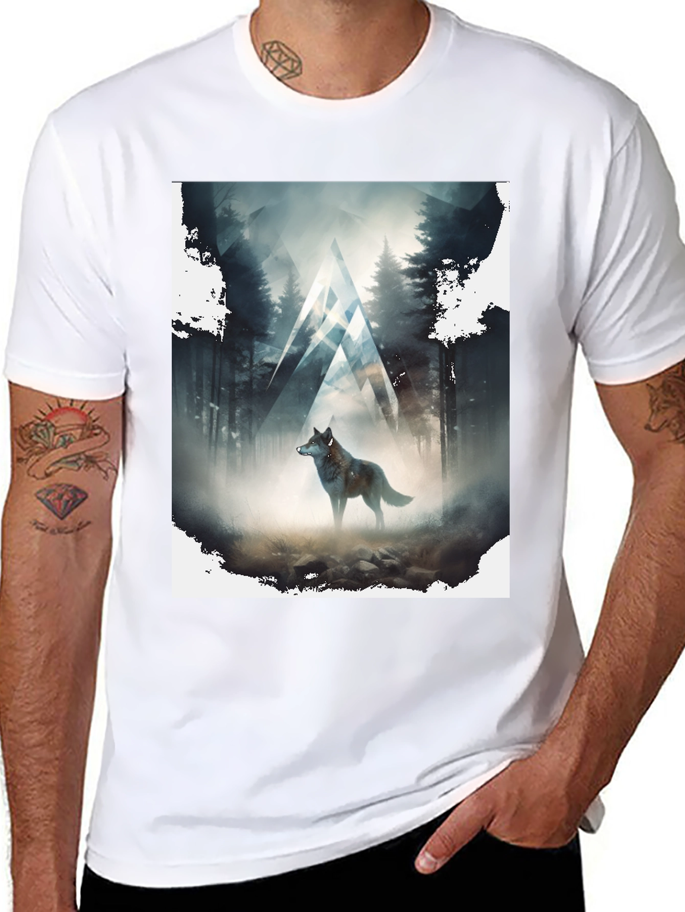 Wolf Forest Graphic Tee - Black
