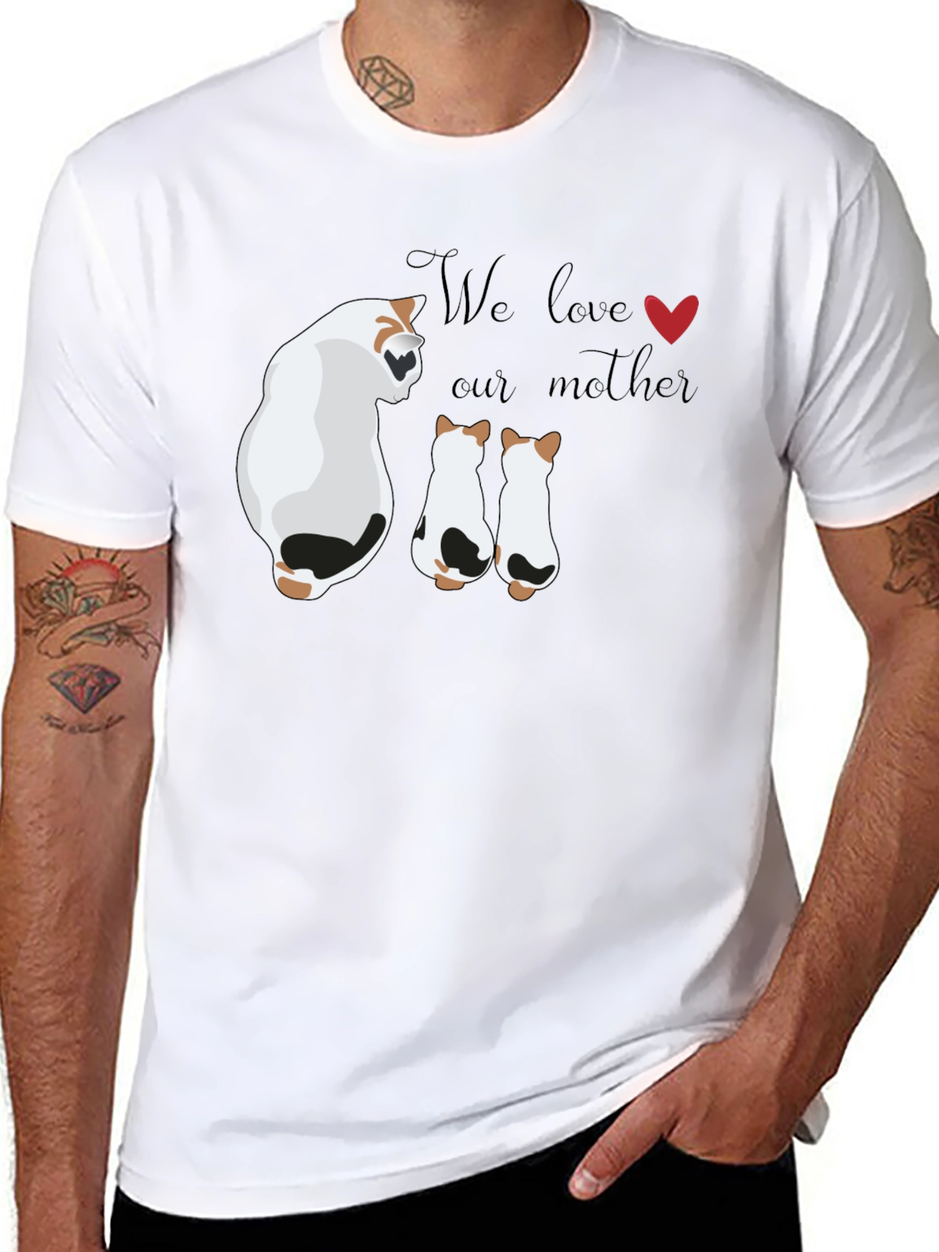 Cute Cat Mom T-Shirt - We Love Our Mother