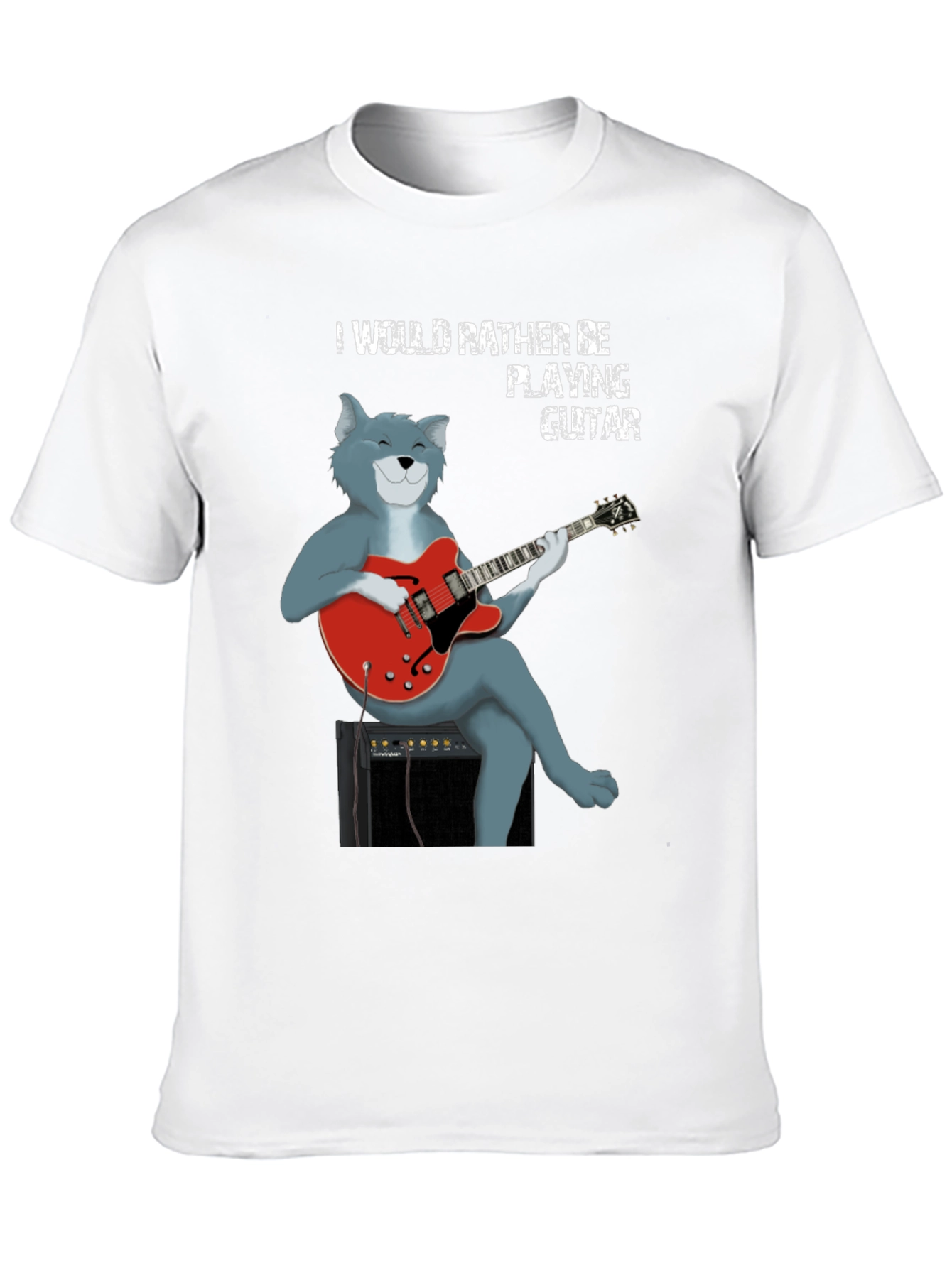 Cat Guitarist T-Shirt - Playful Music Lover Tee