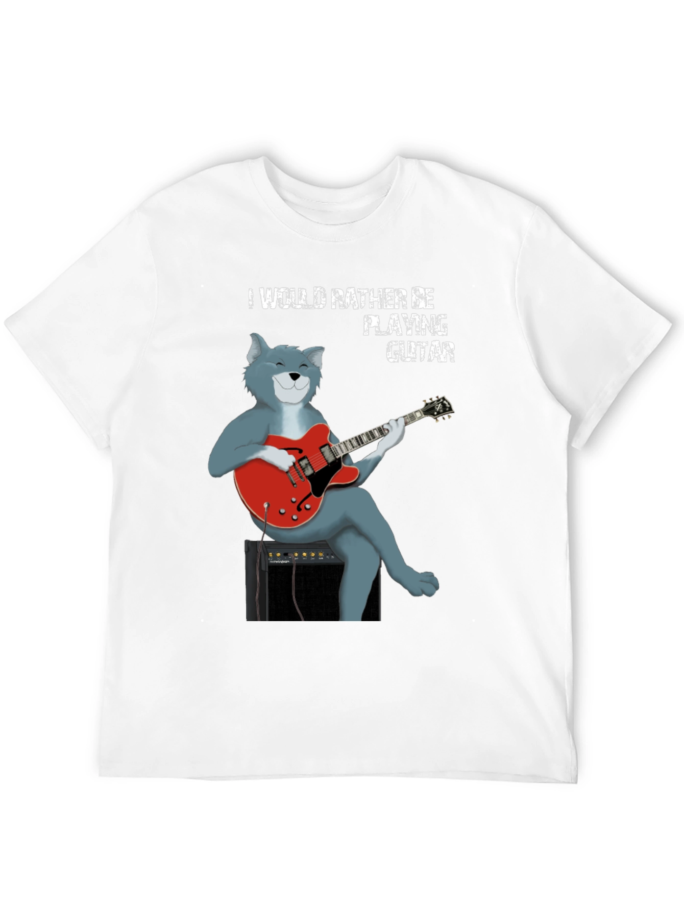 Cat Guitarist T-Shirt - Playful Music Lover Tee