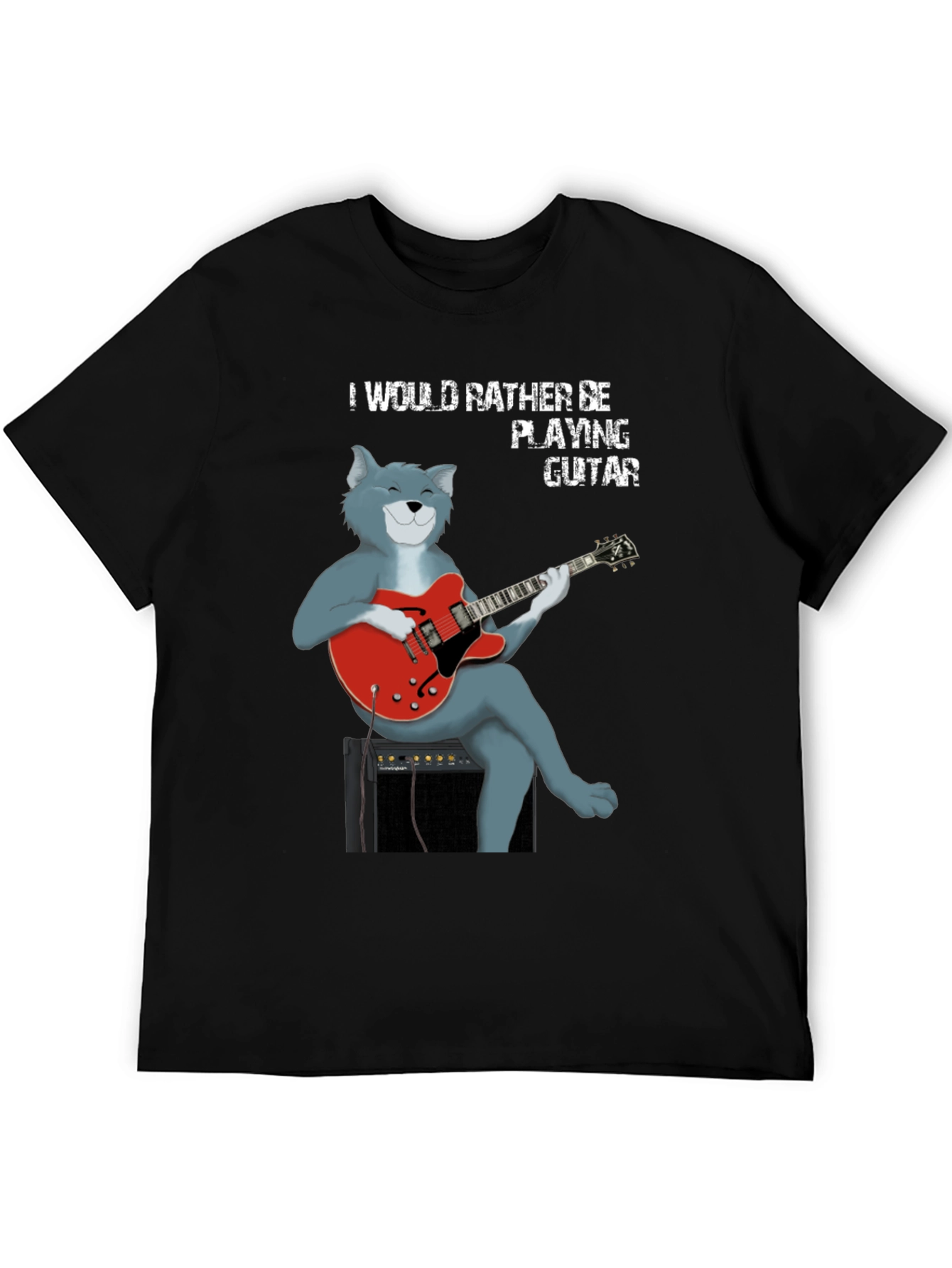 Cat Guitarist T-Shirt - Playful Music Lover Tee
