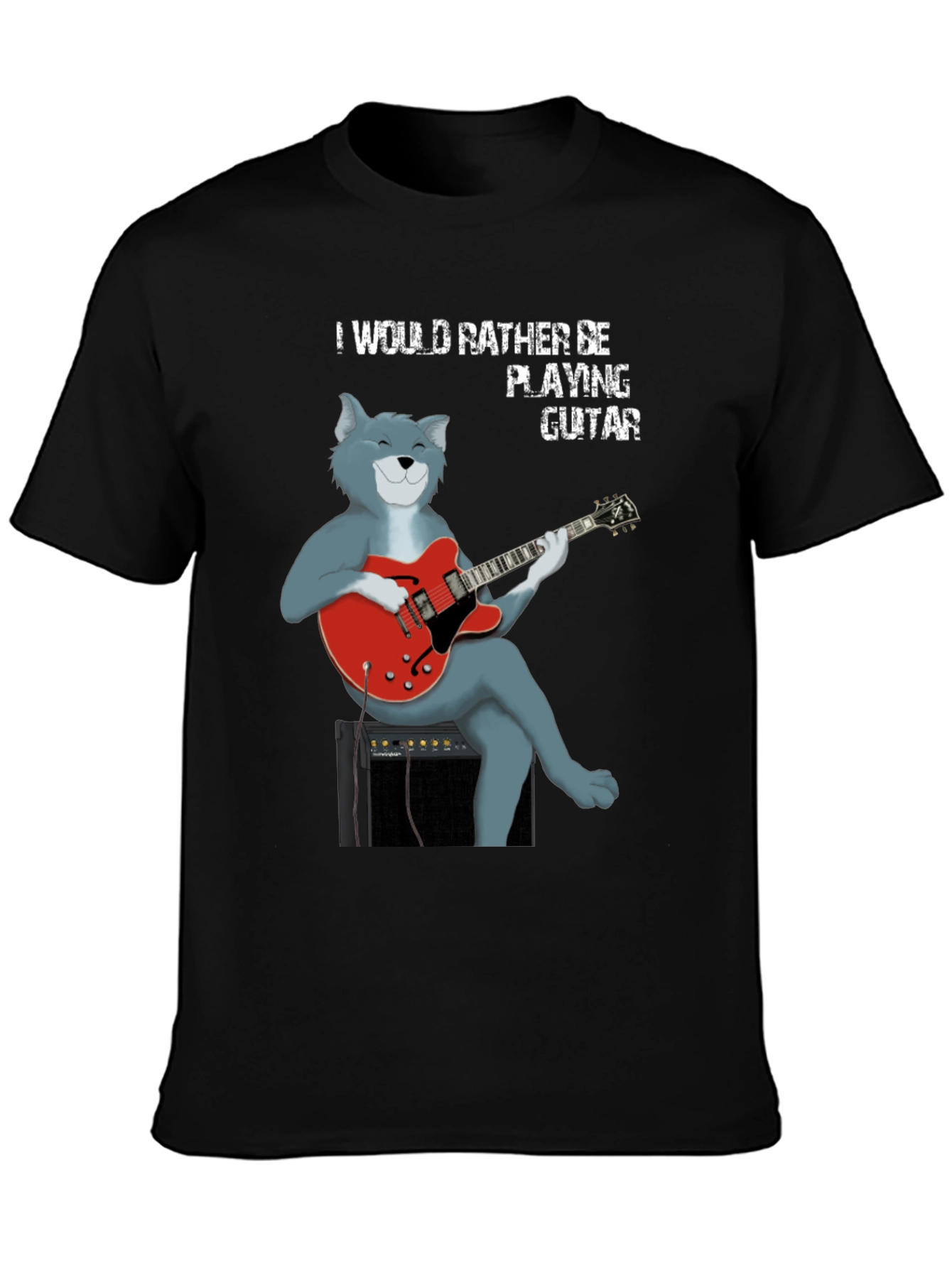Cat Guitarist T-Shirt - Playful Music Lover Tee