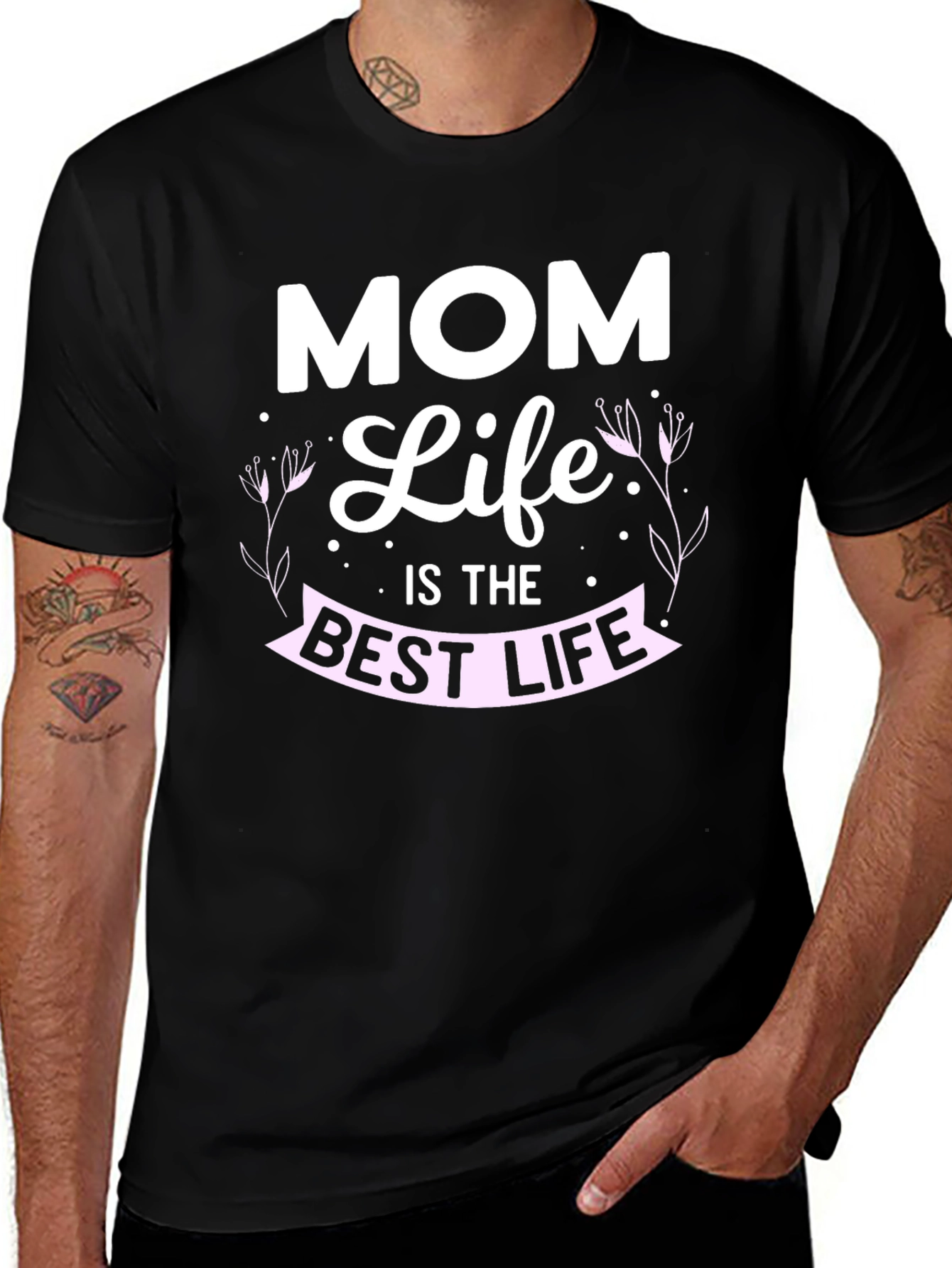 Mom Life Best Life Graphic Tee - Black