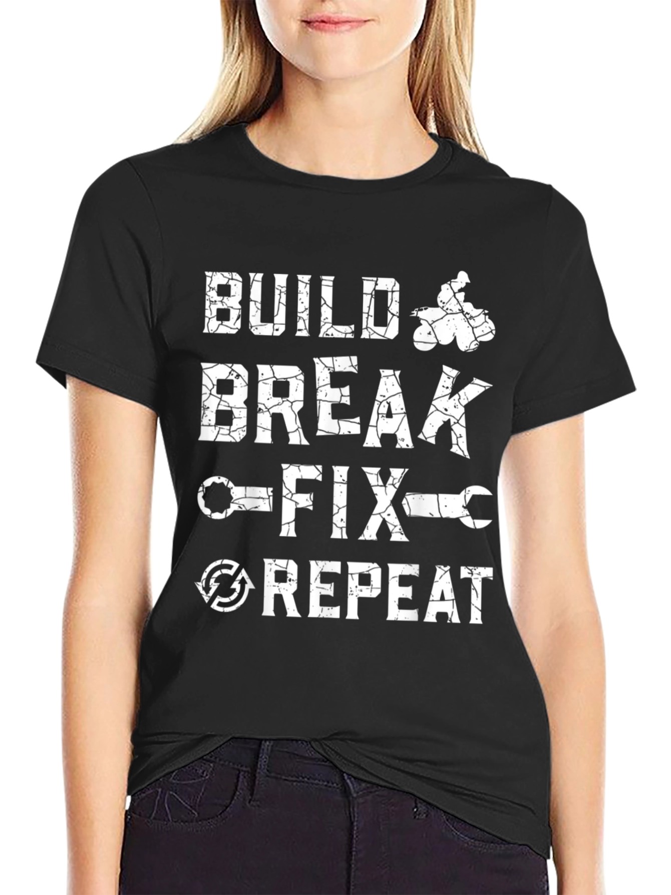 Build Break Fix Repeat T-Shirt - Mechanic Enthusiast Tee