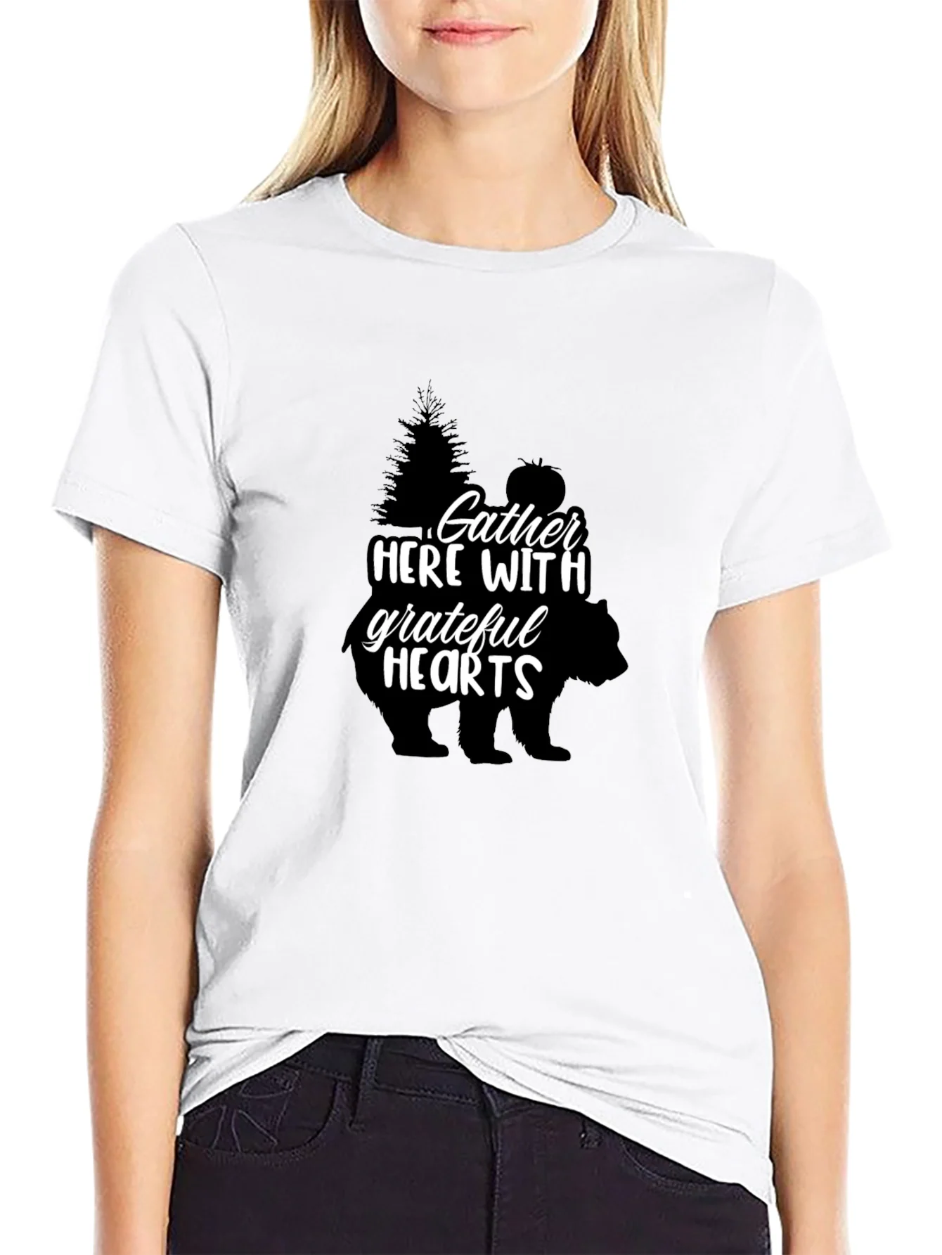 Gather Here With Grateful Hearts Black Tee