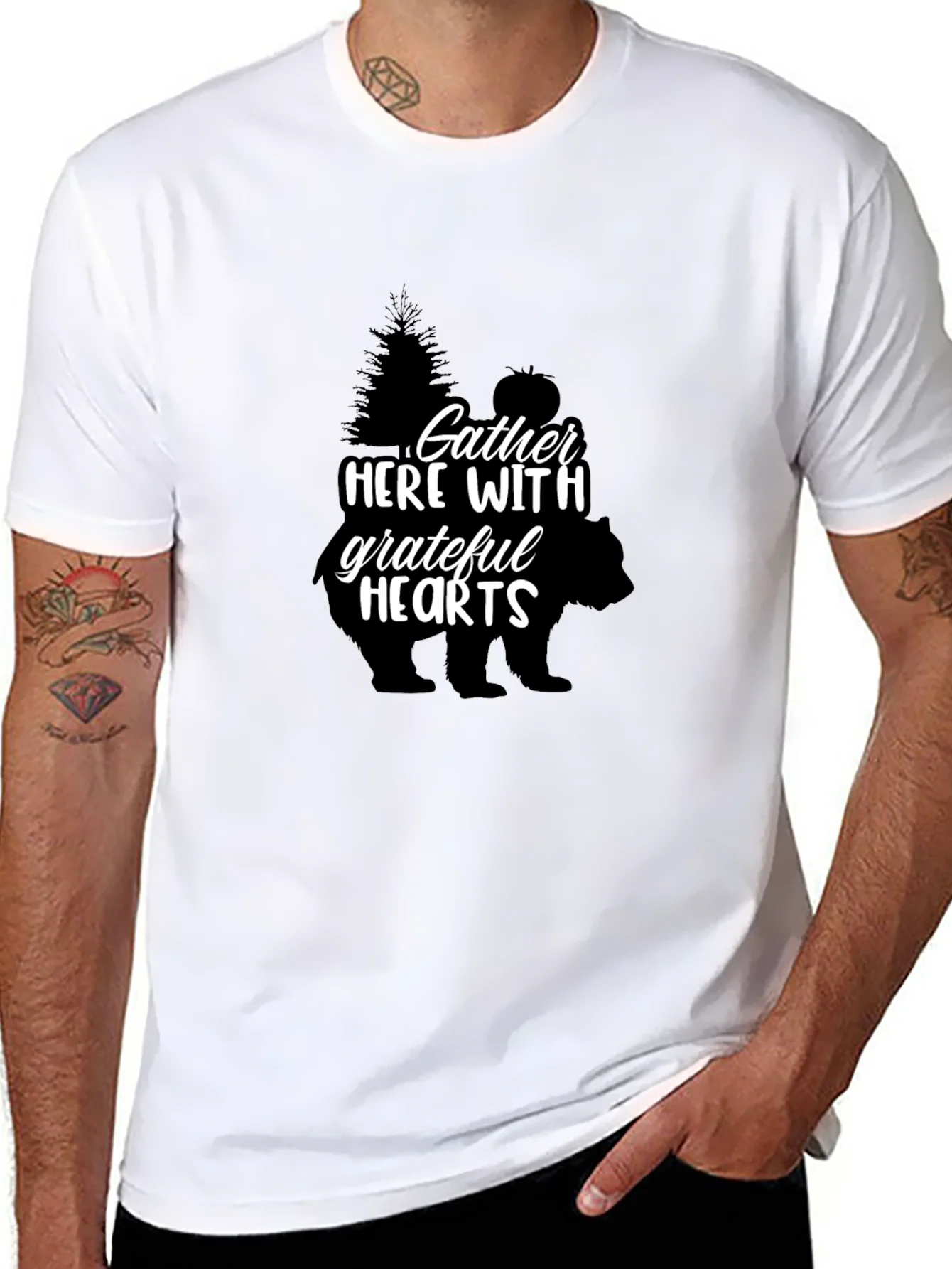 Gather Here With Grateful Hearts Black Tee