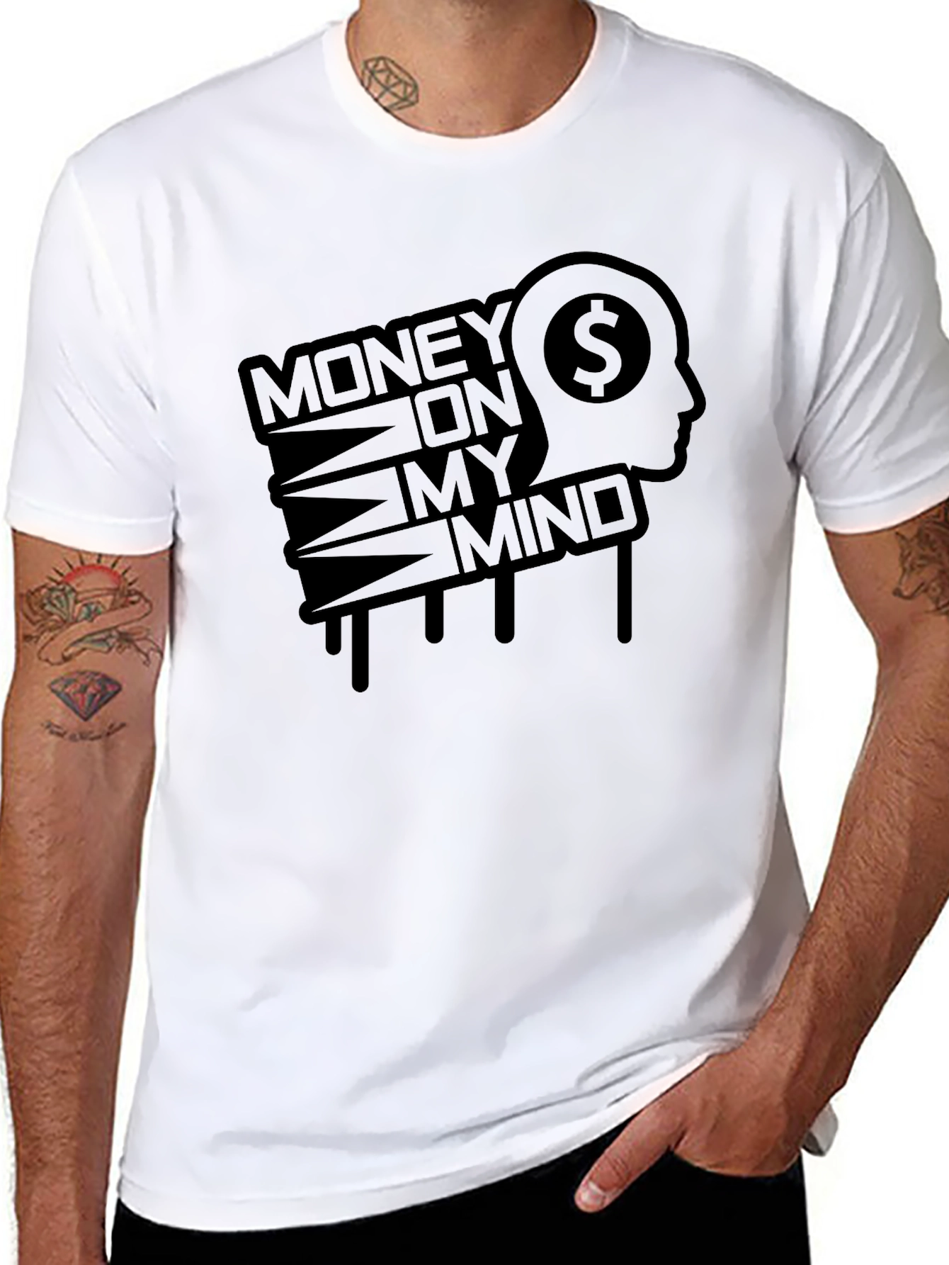 Money On My Mind Black Graphic Tee