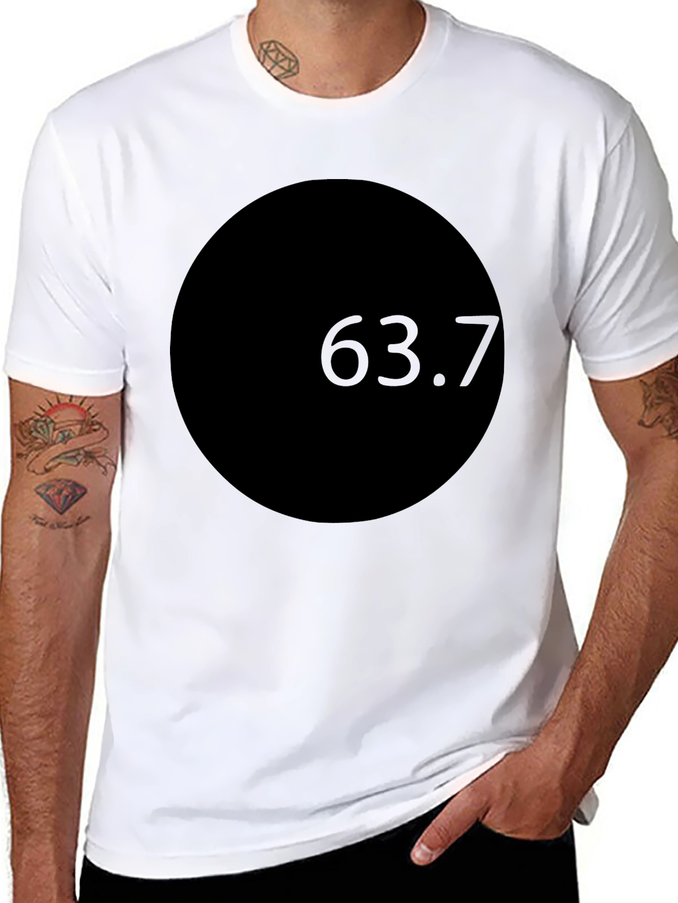 Mens Black Graphic Tee - Bold Number Print