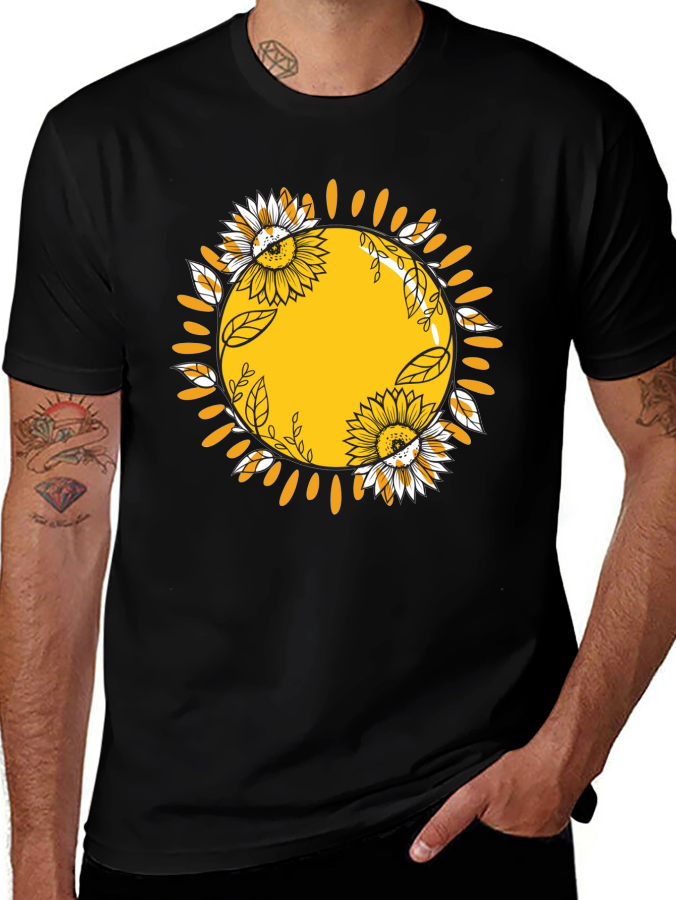 Sunflower Sun Graphic Tee - Stylish Comfort