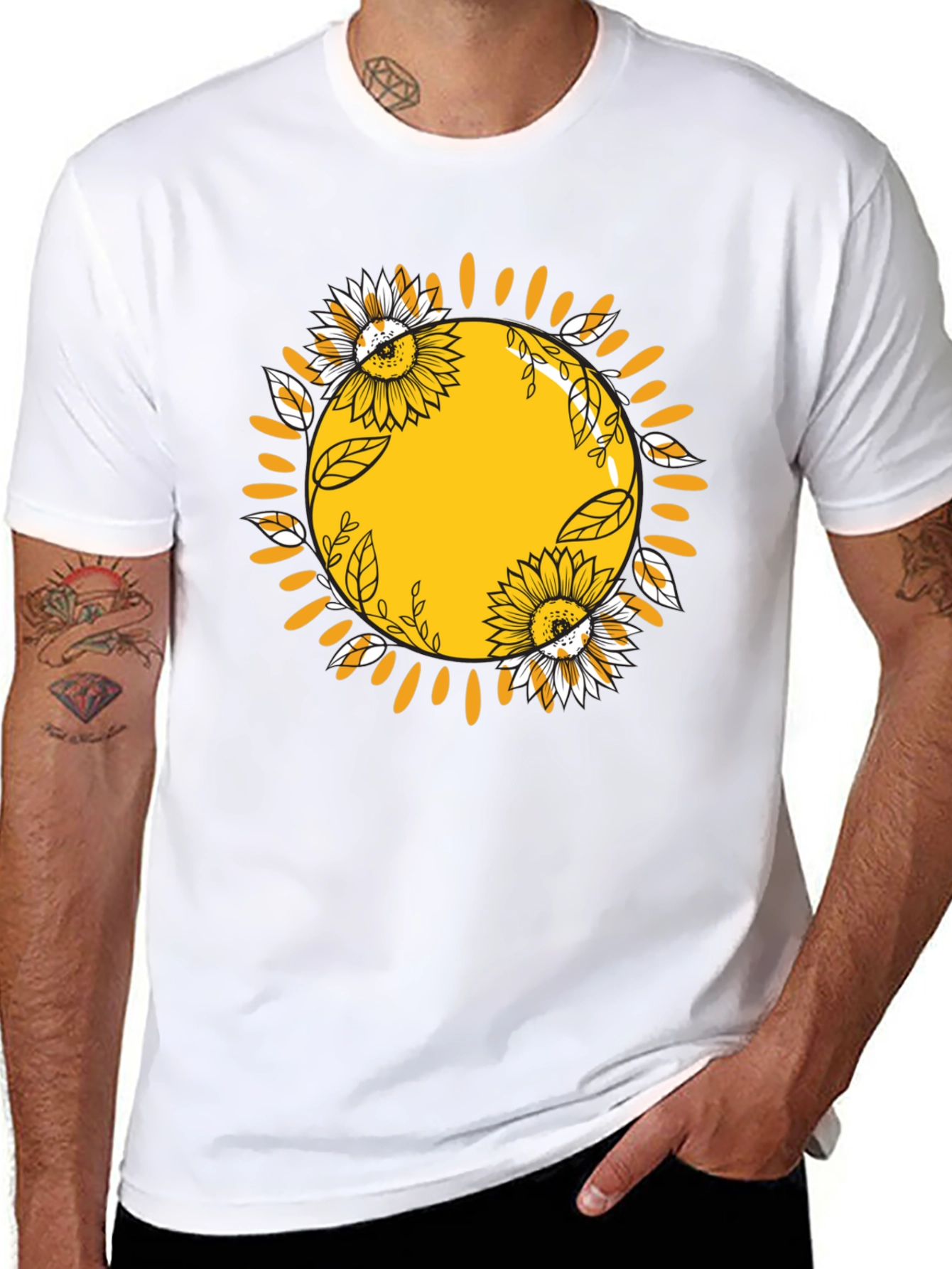 Sunflower Sun Graphic Tee - Stylish Comfort