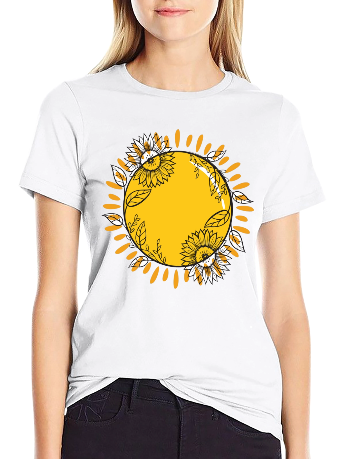 Sunflower Sun Graphic Tee - Stylish Comfort