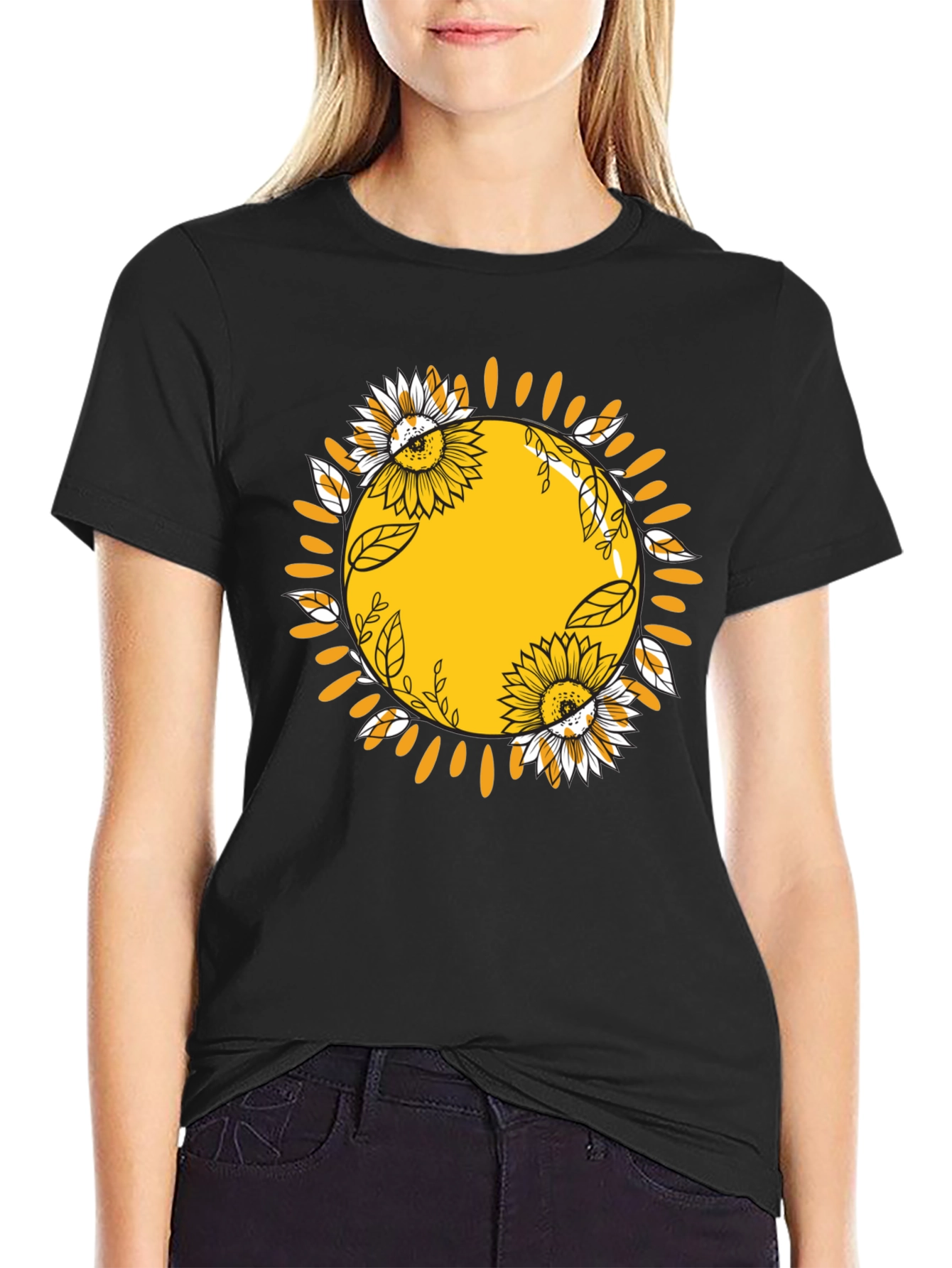 Sunflower Sun Graphic Tee - Stylish Comfort