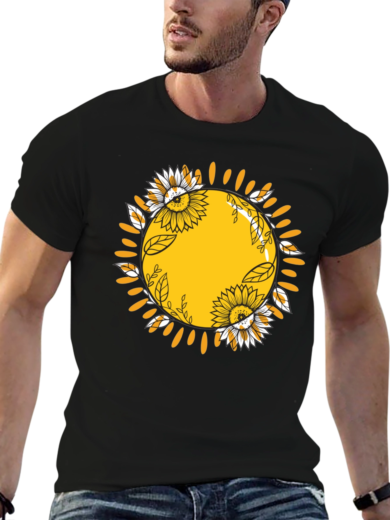 Sunflower Sun Graphic Tee - Stylish Comfort