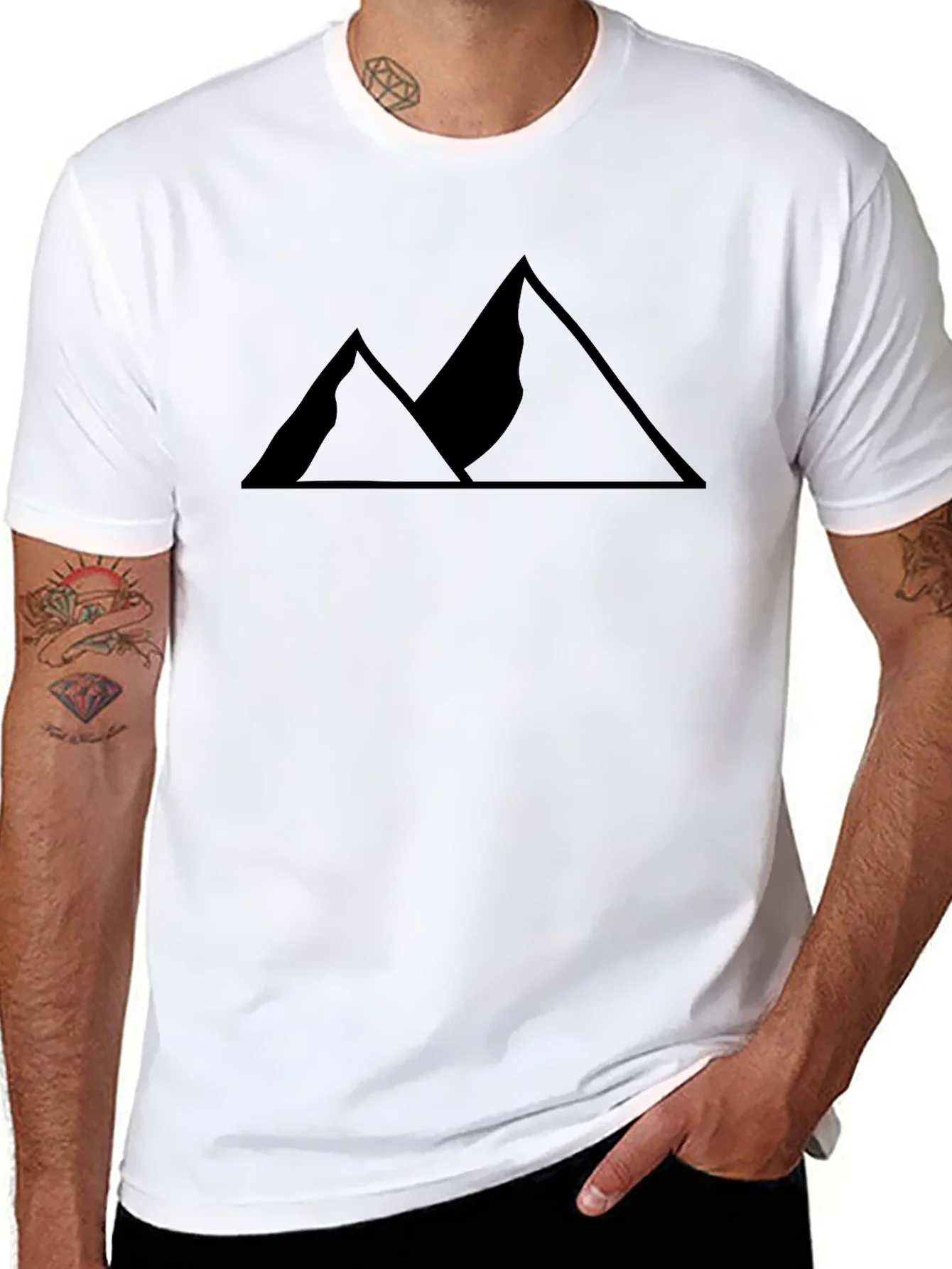 Mens Black Mountain Graphic Tee - Adventure Style