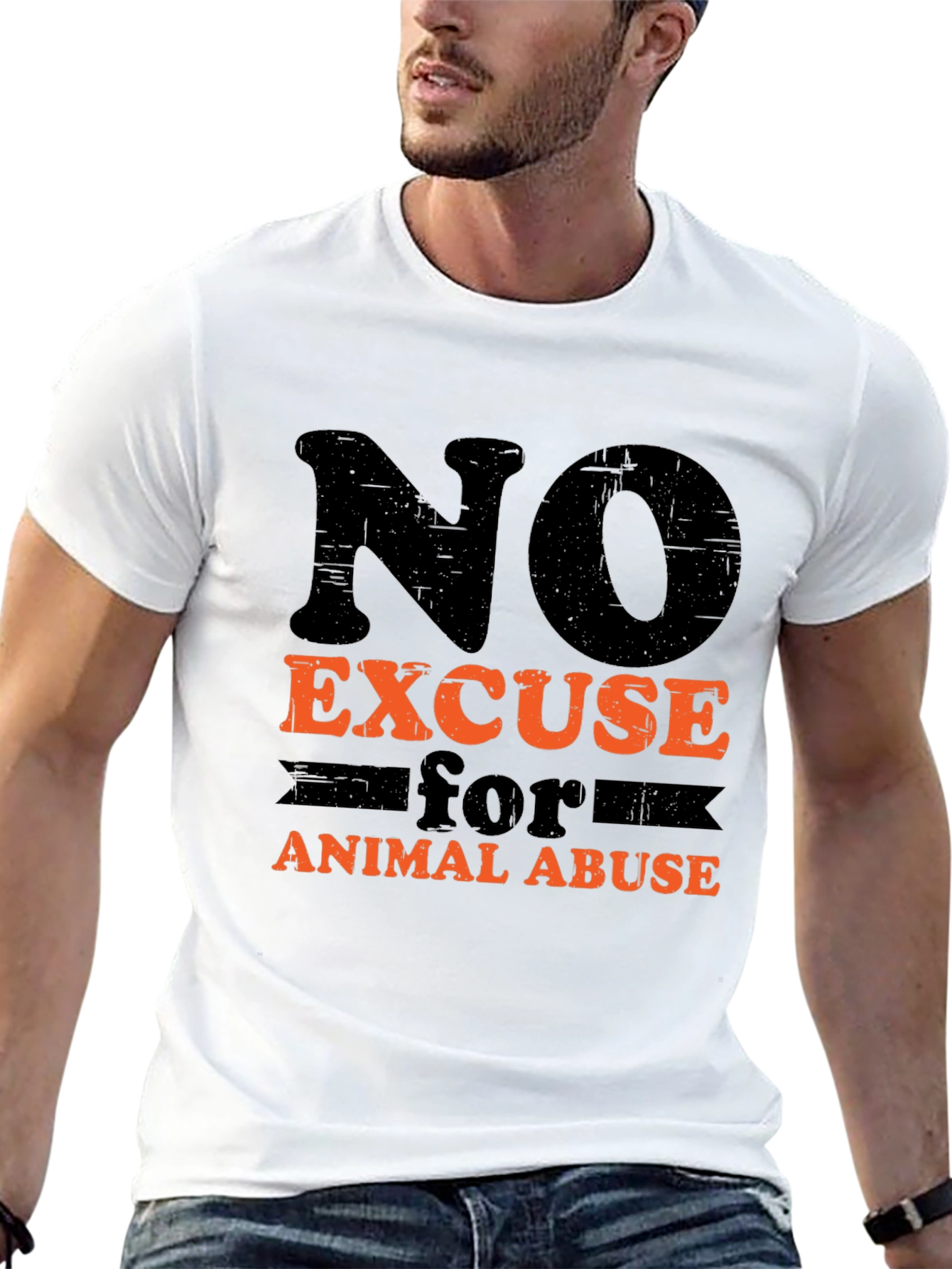 No Excuse for Animal Abuse Black T-Shirt