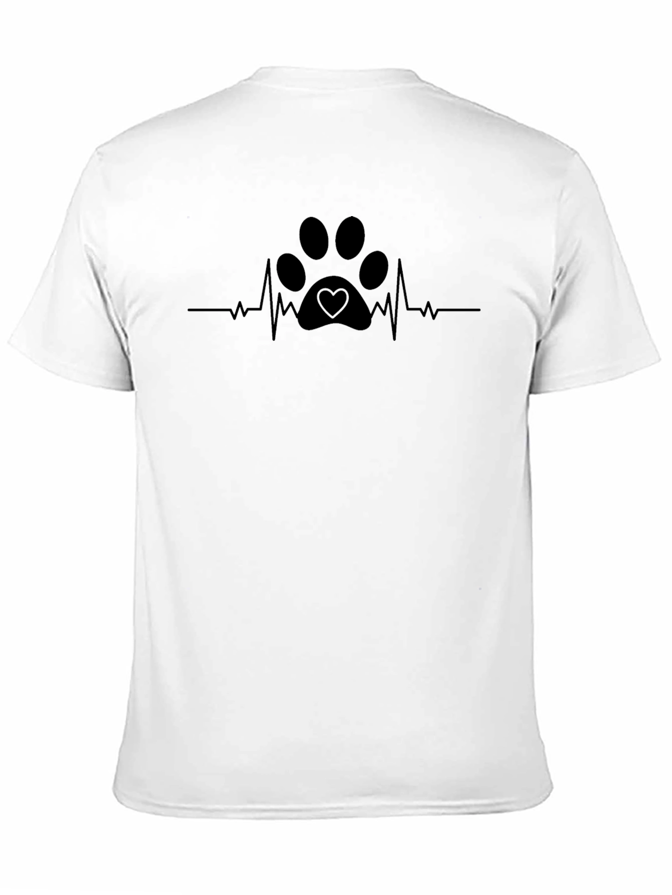Paw Print Heartbeat T-Shirt - Dog Lover Tee
