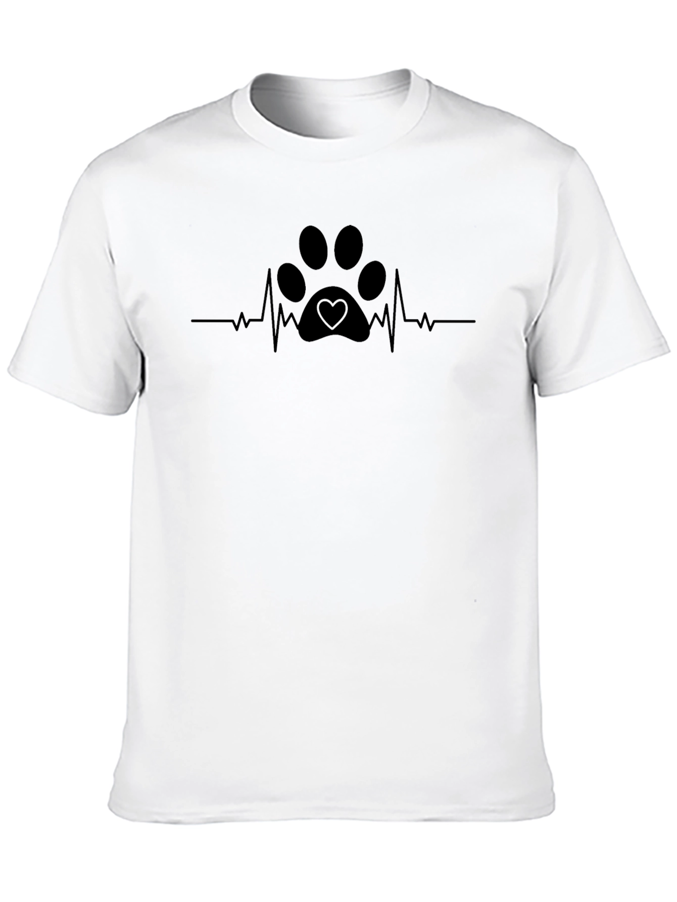 Paw Print Heartbeat T-Shirt - Dog Lover Tee