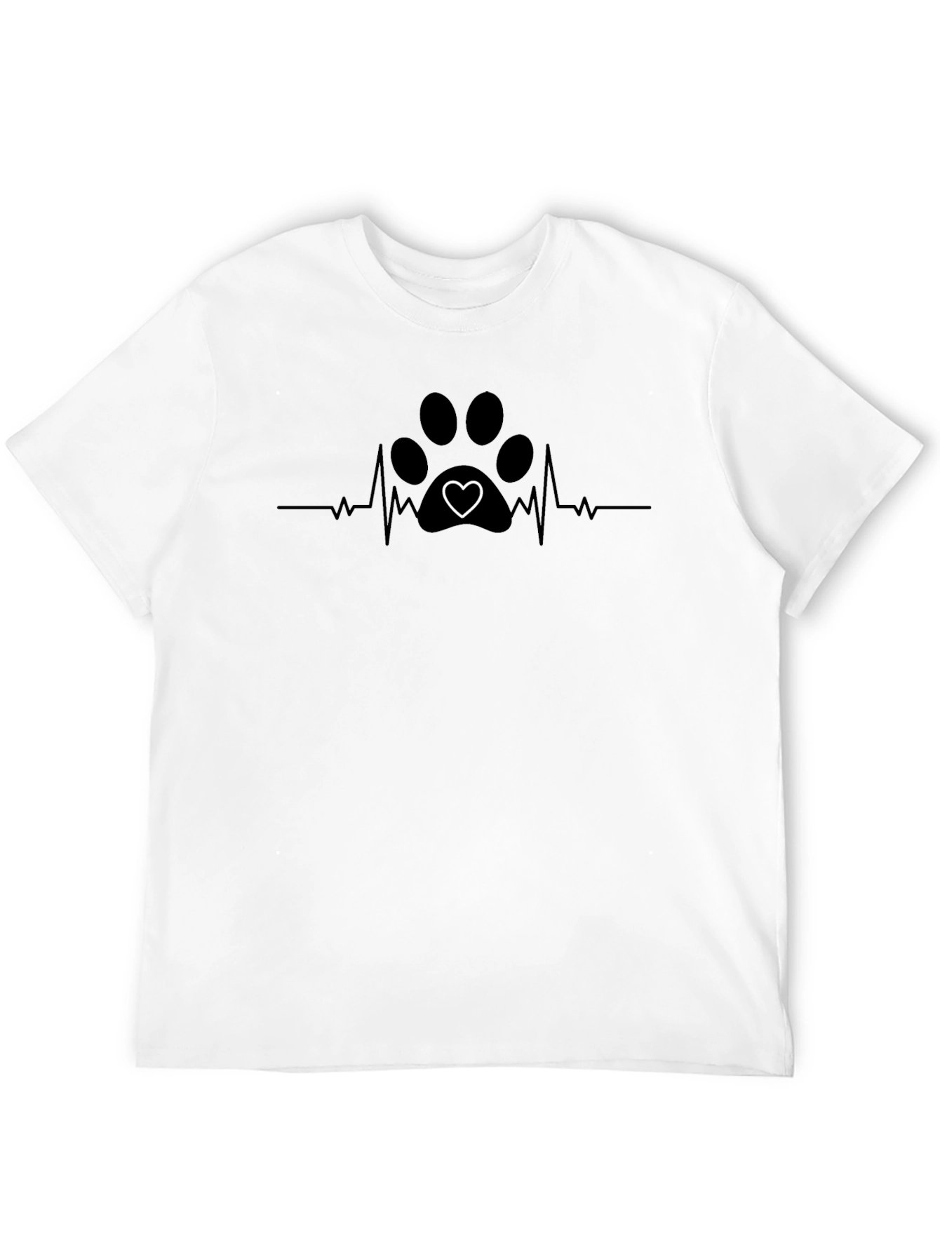 Paw Print Heartbeat T-Shirt - Dog Lover Tee