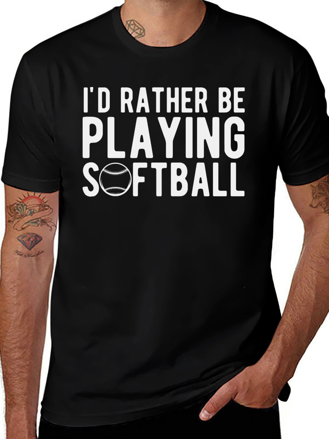 Id Rather Be Playing Softball Graphic Tee
