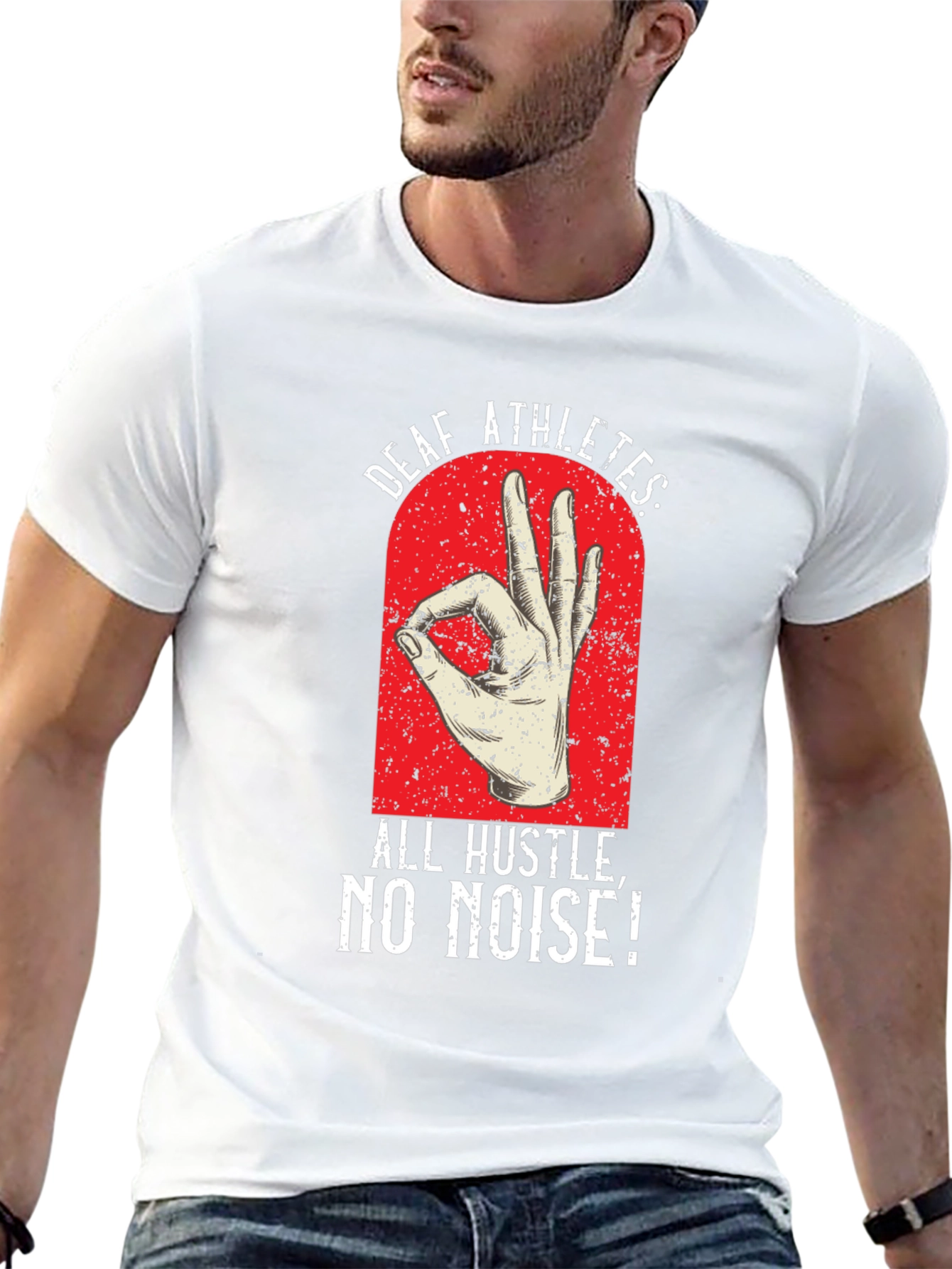 Deaf Athletes T-Shirt - All Hustle No Noise!