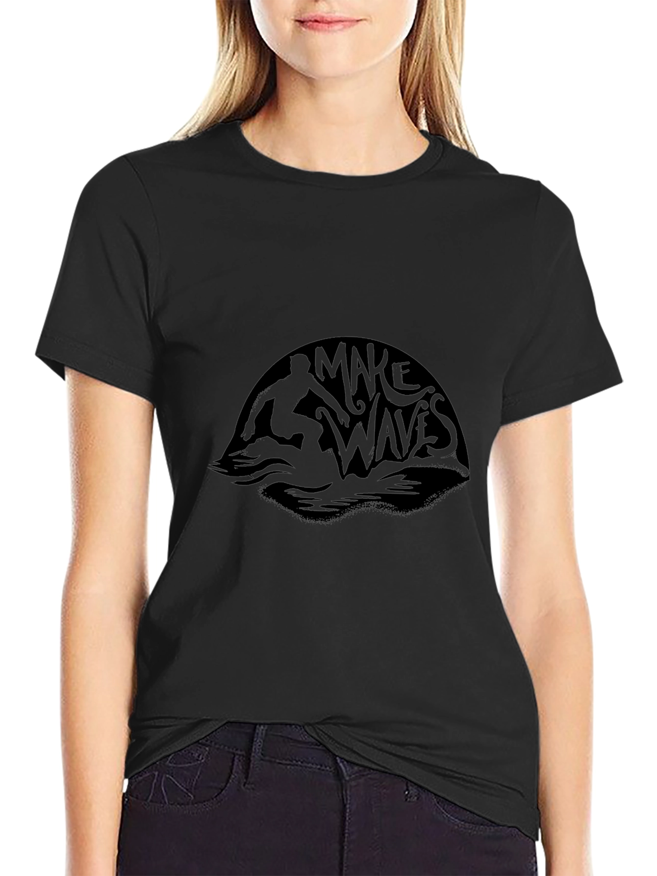 Make Waves Black Graphic Tee