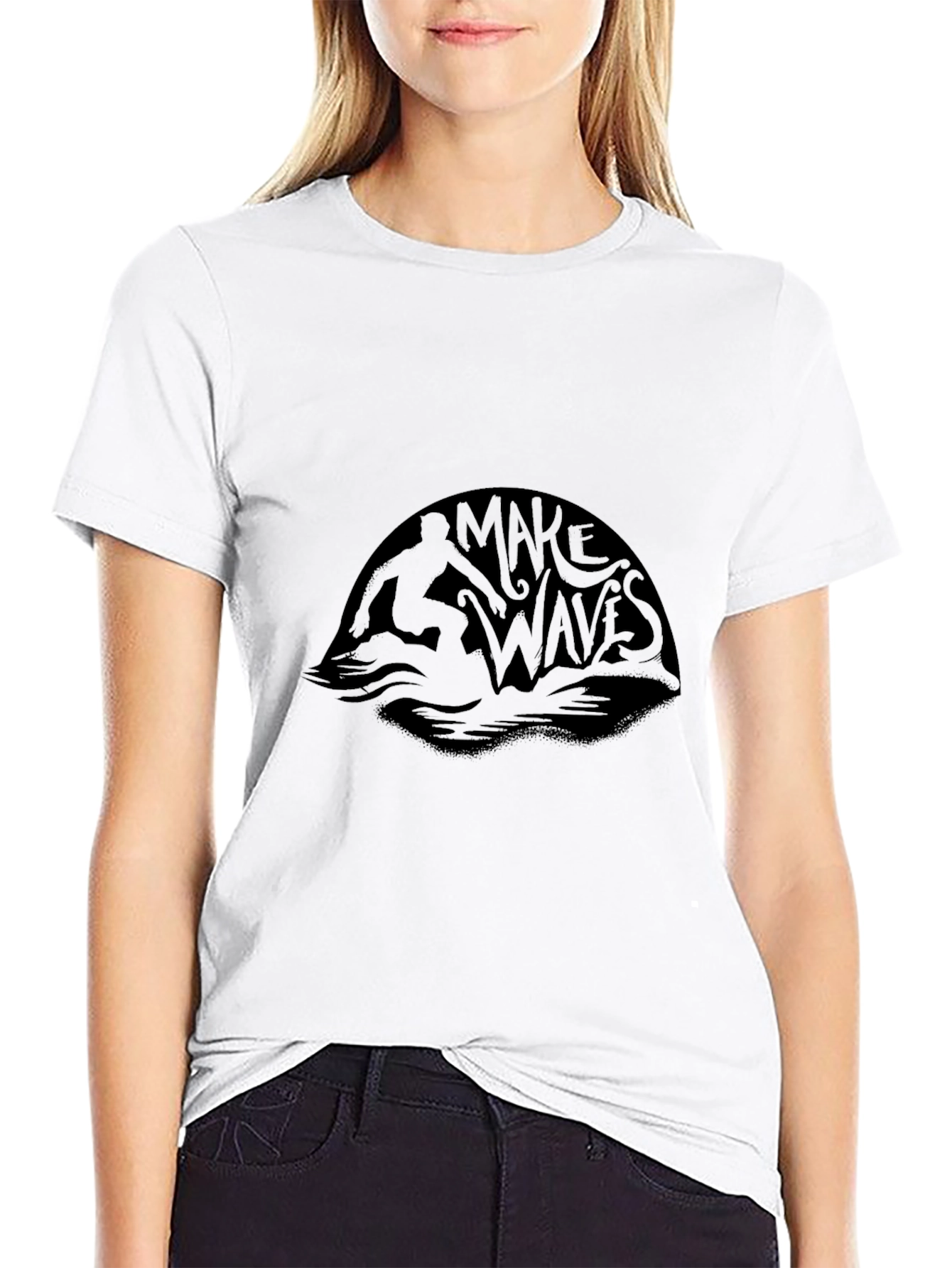 Make Waves Black Graphic Tee