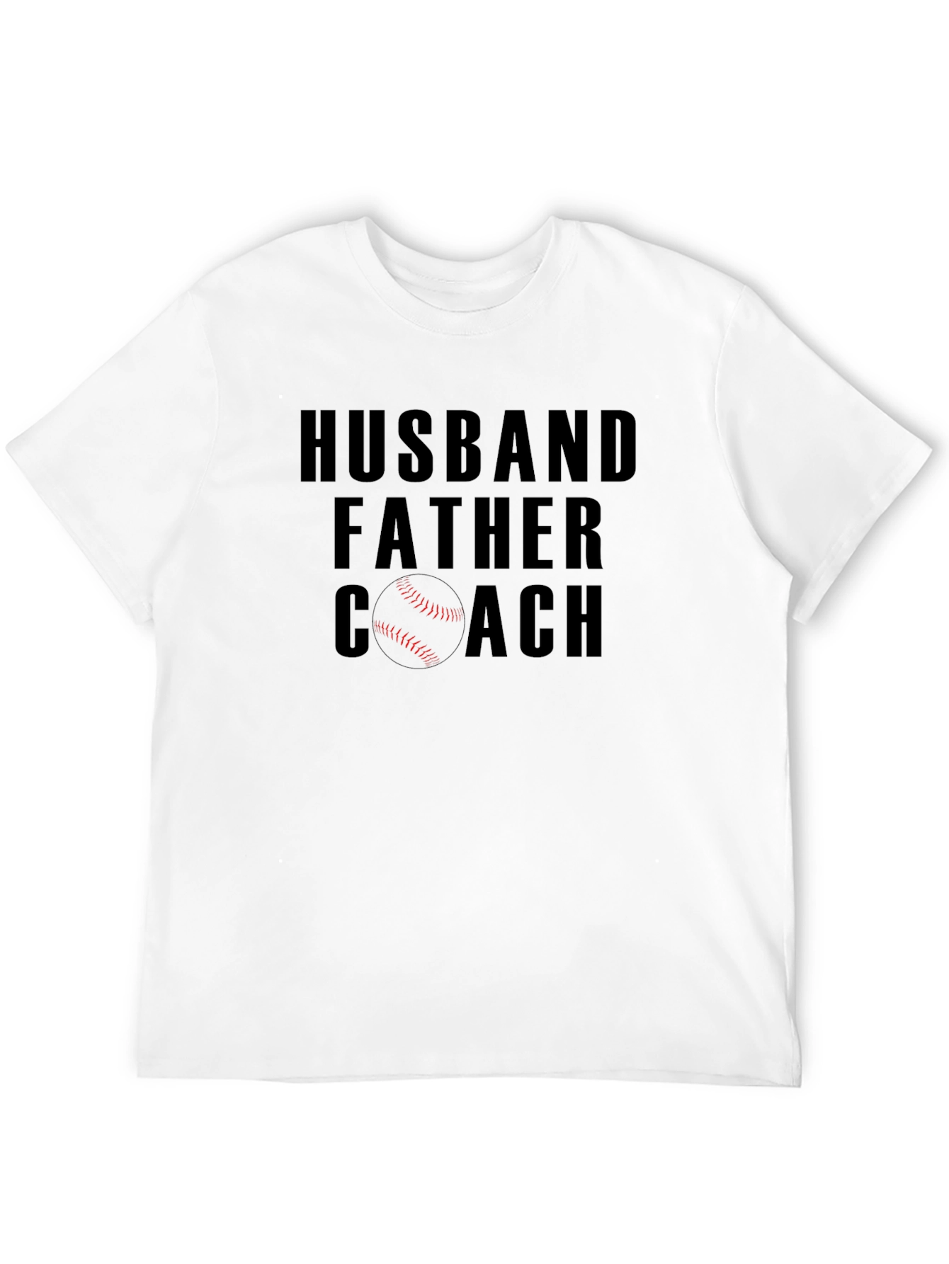 Husband Father Coach T-Shirt - Baseball Dad