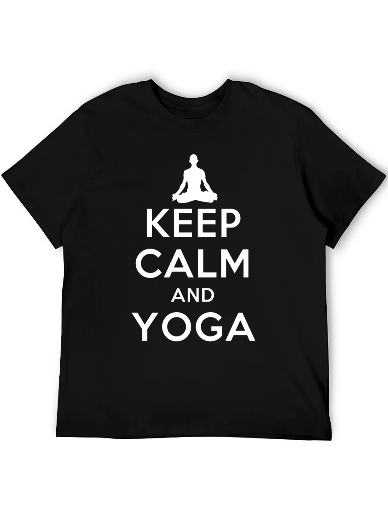 Keep Calm Yoga T-Shirt - Black Cotton Blend
