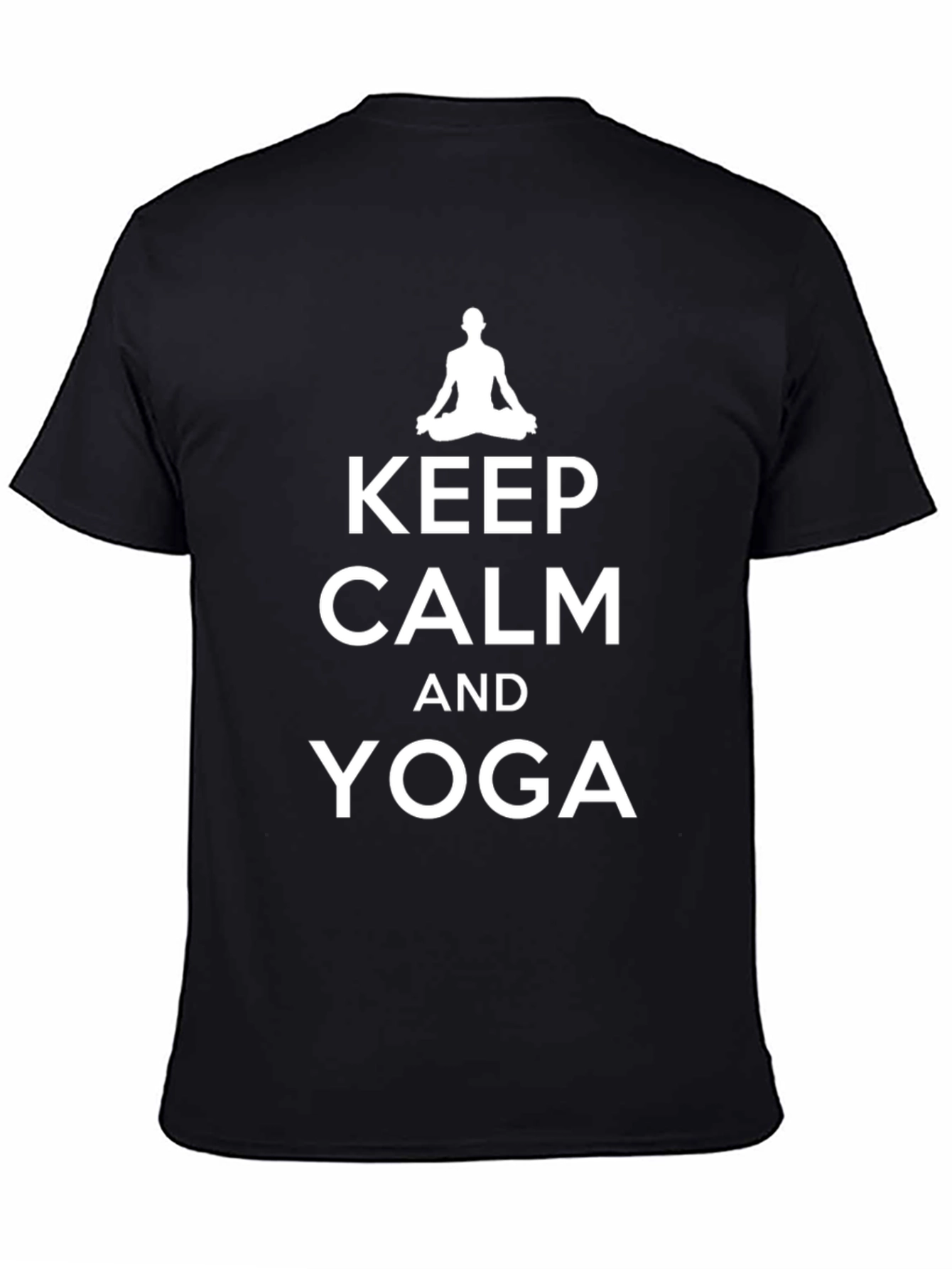 Keep Calm Yoga T-Shirt - Black Cotton Blend
