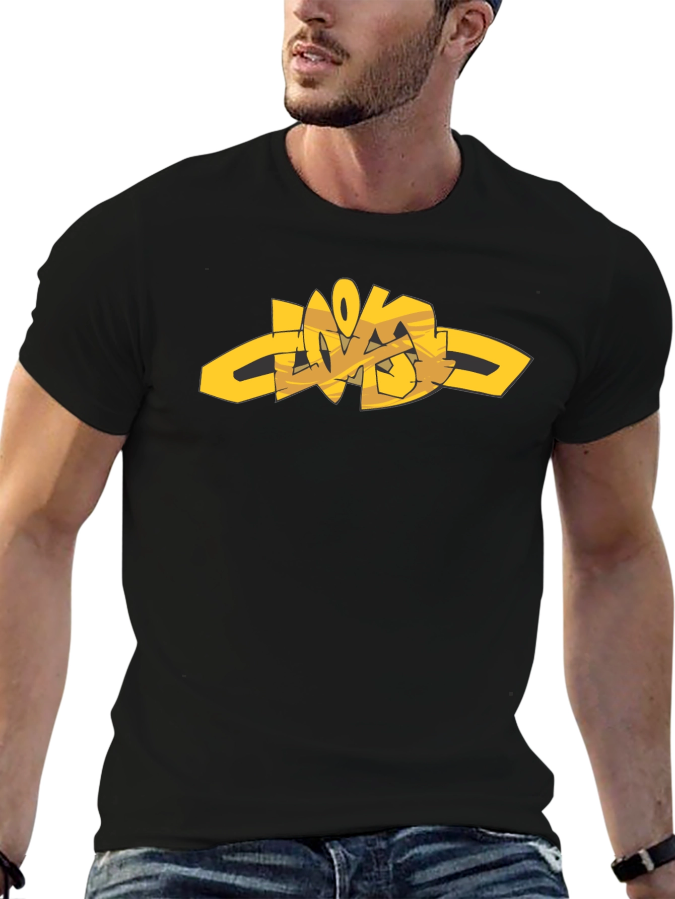 Urban Style Graphic Tee - Black