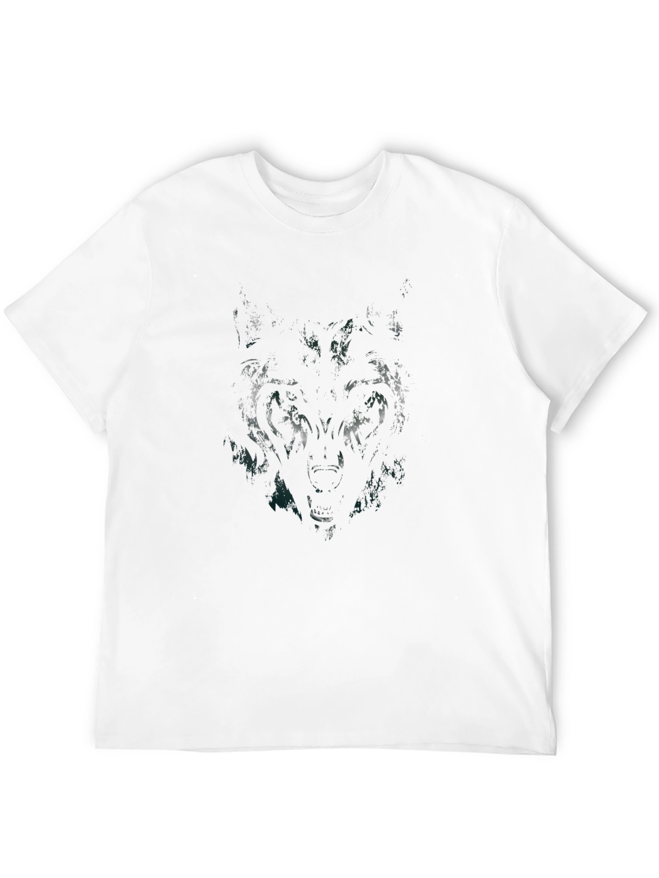 Wolf Graphic Print Black T-Shirt for Men